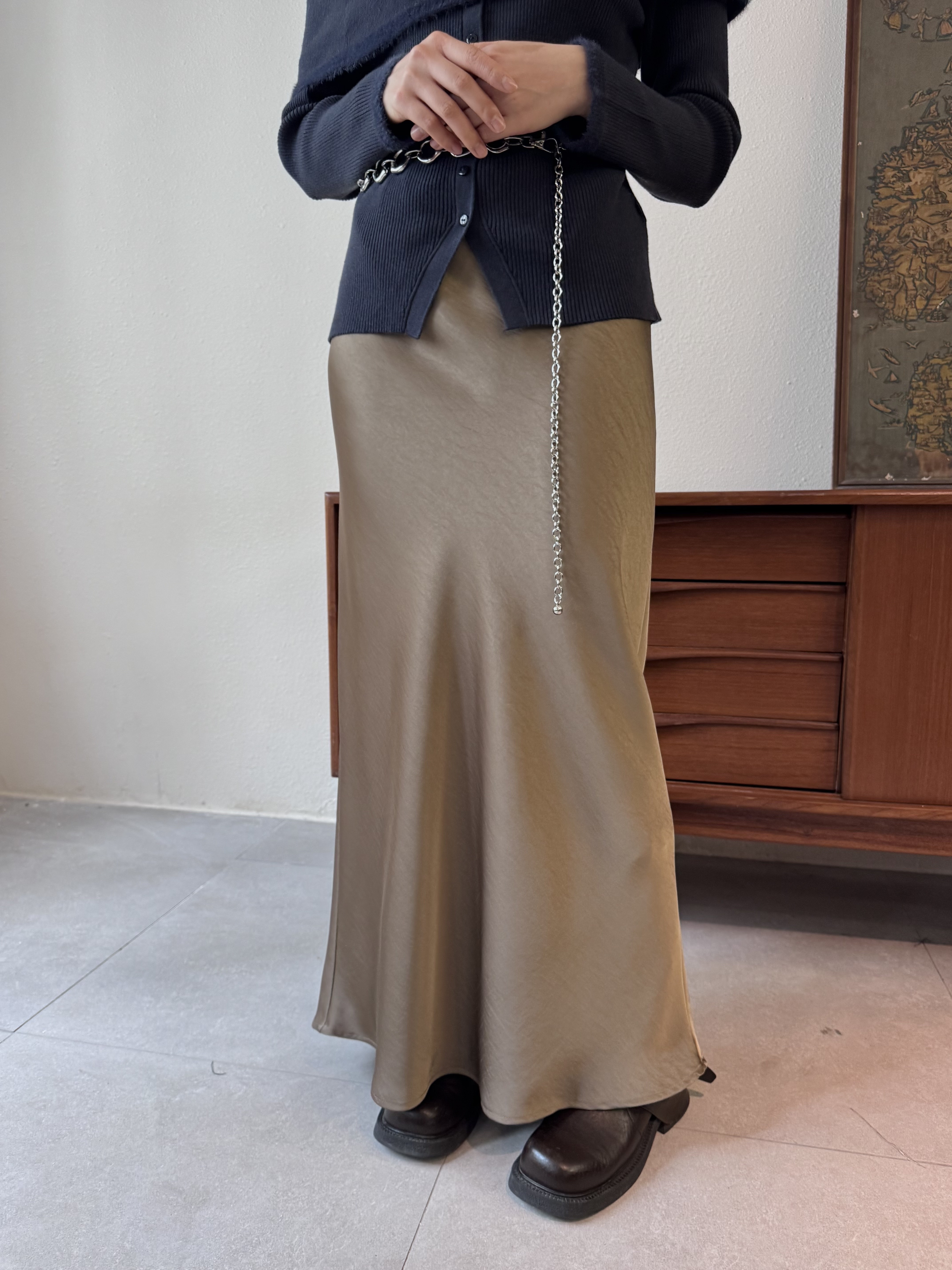 溫柔風～柔絲緞魚尾裙 - SK53854