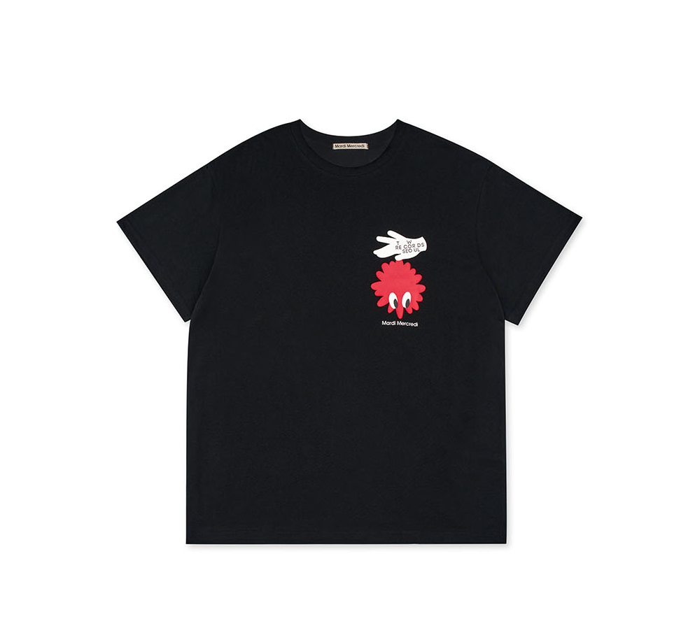 【韓國預購】AKR112204 MARDI UNISEX TSHIRT HAND + FLOWER MAN 男女同款短袖上衣