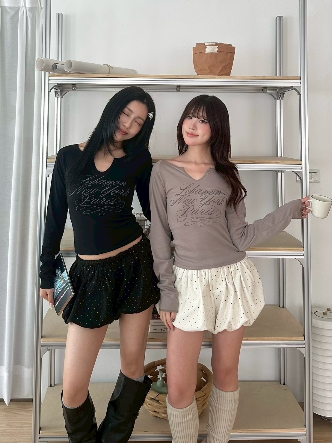 正韓小v領花字長tee