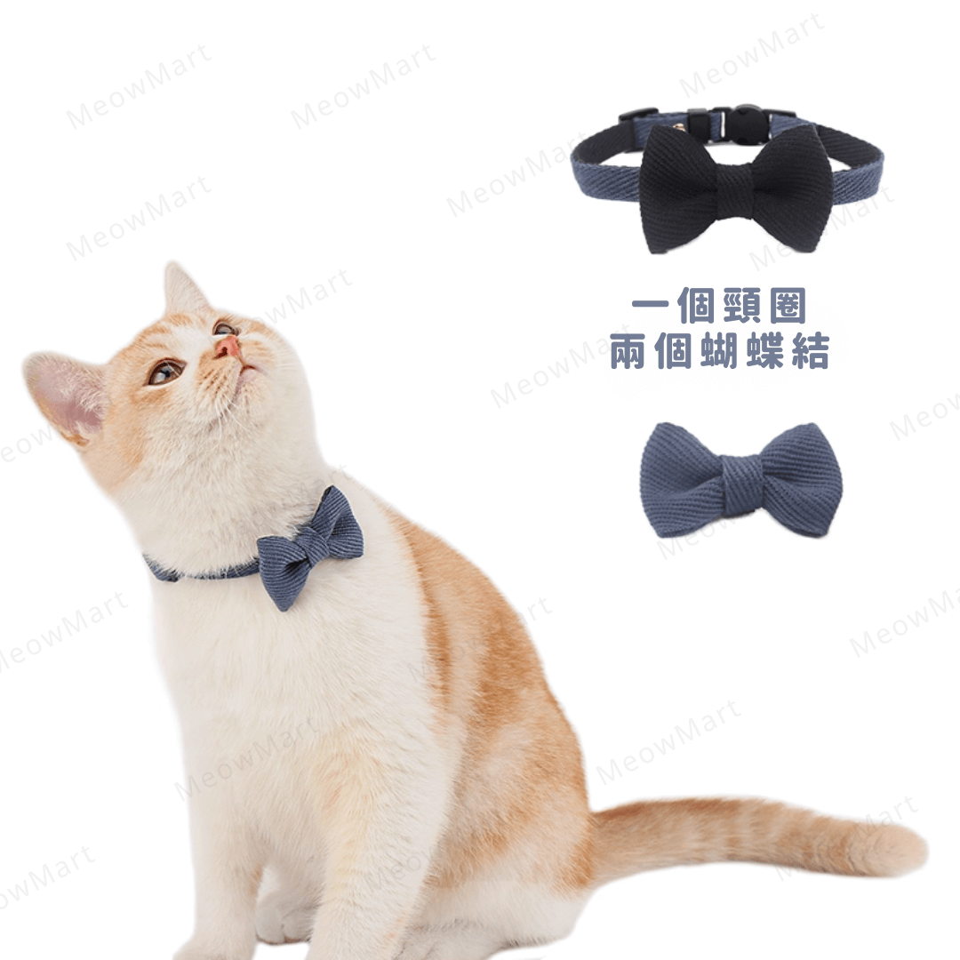 雙色蝴蝶結貓頸圈