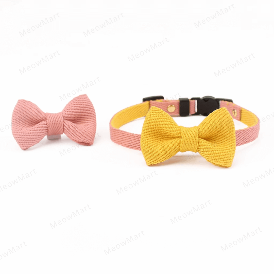雙色蝴蝶結貓頸圈