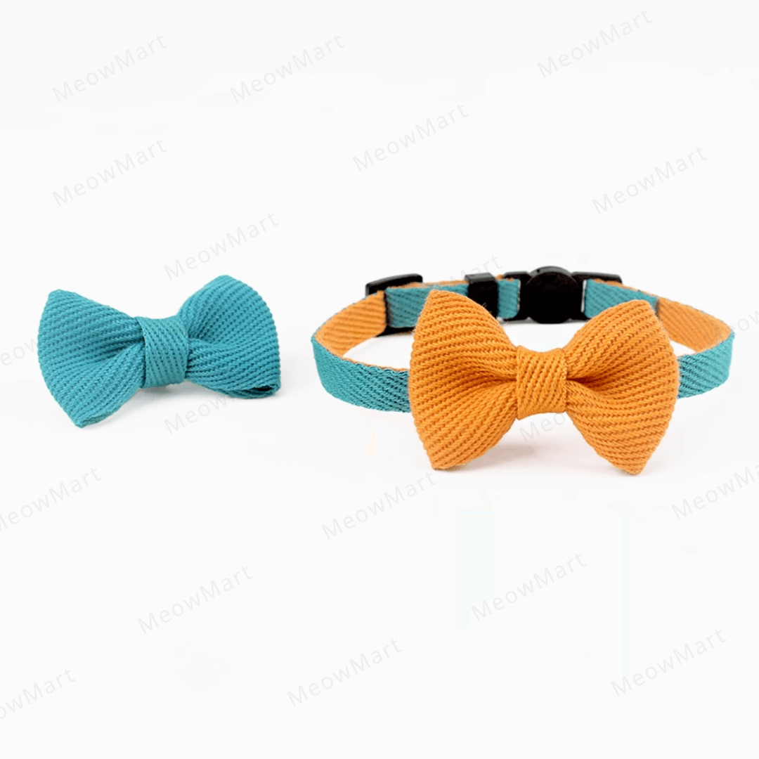 雙色蝴蝶結貓頸圈