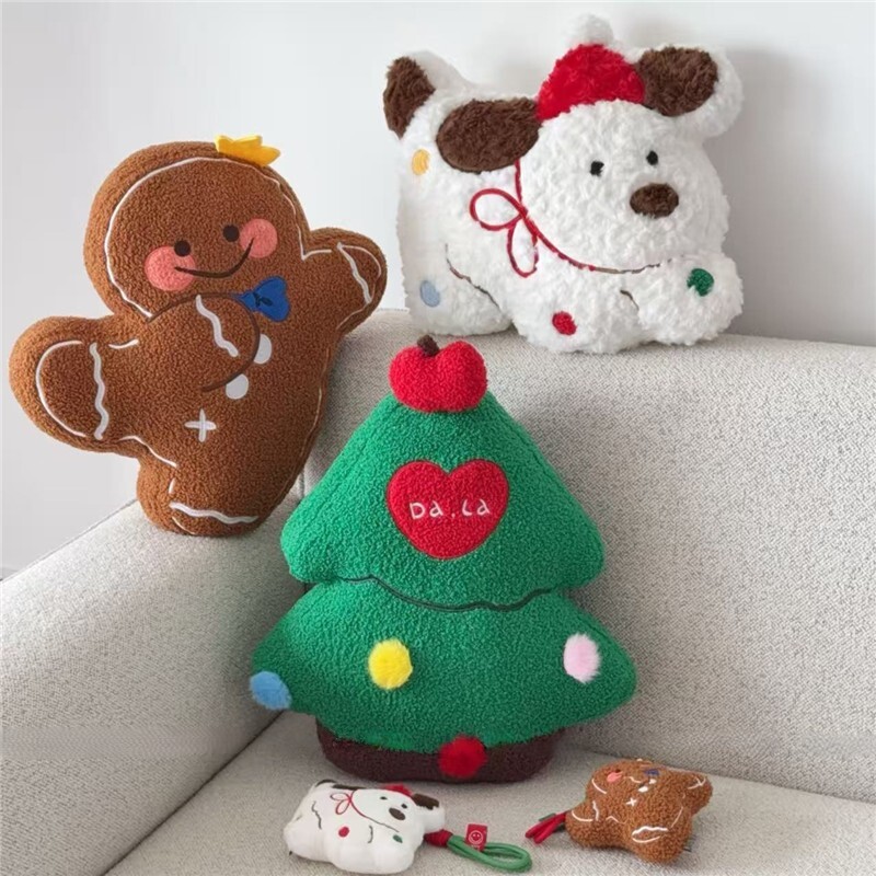 《6396》聖誕薑餅人狗狗抱枕掛件