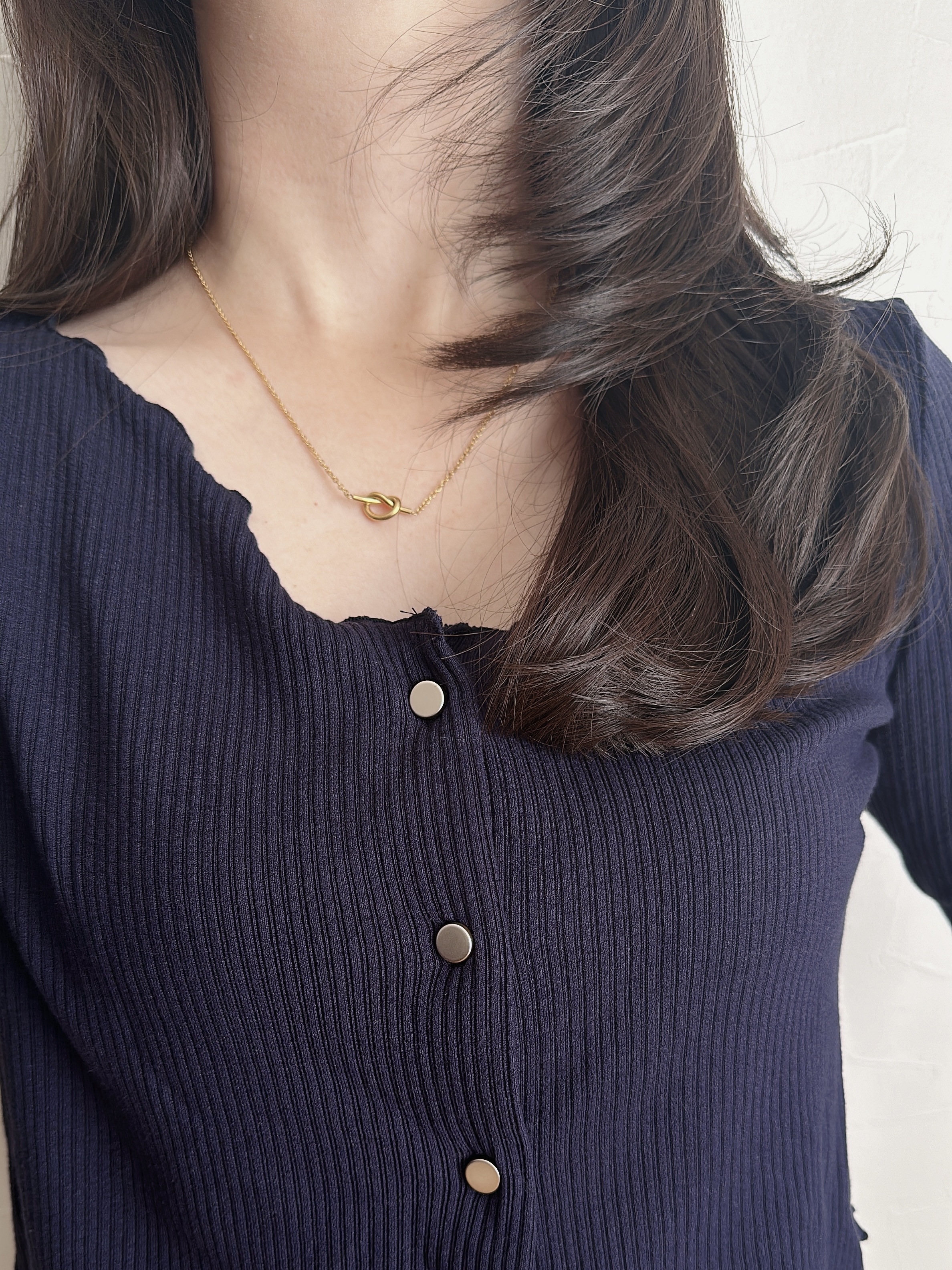 SS rope knot necklace