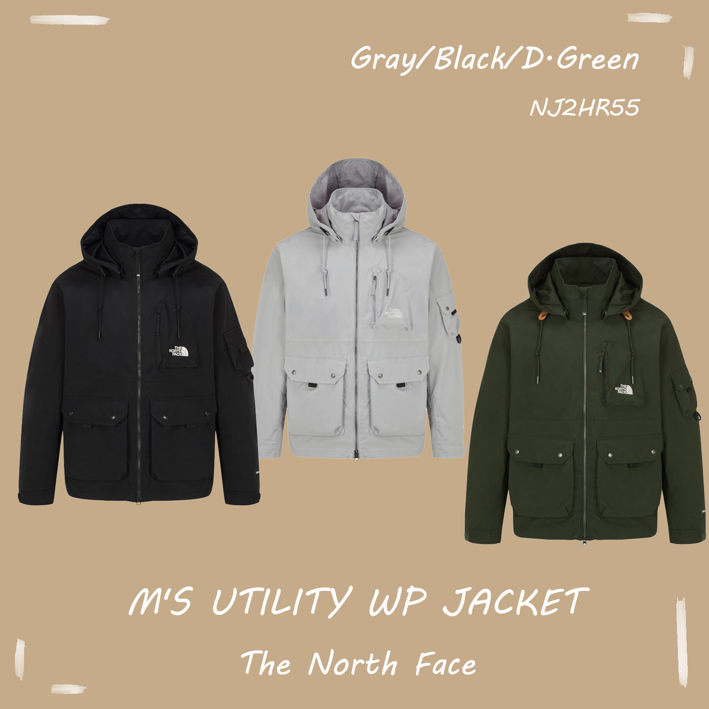【OWN】The North Face 連帽外套 防風防水 露營 戶外 登山 DRYVENT 成人 黑色 灰色 深綠