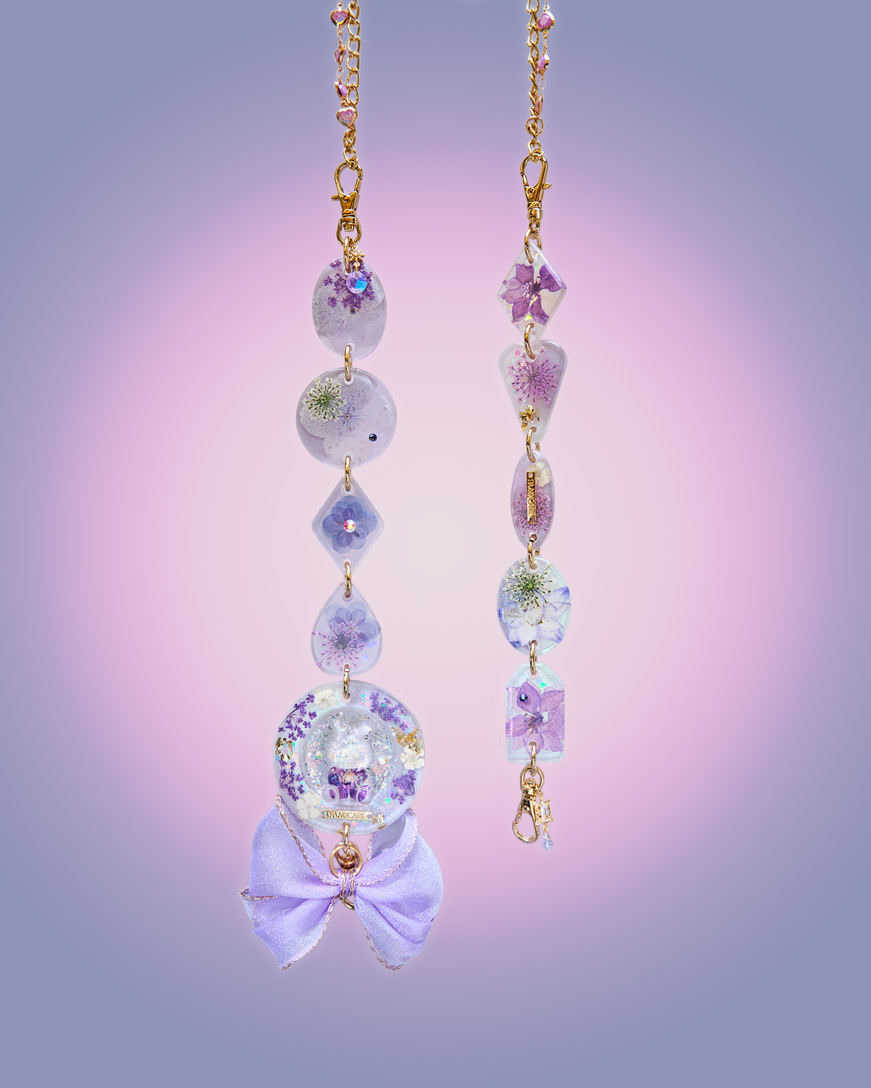 The Petal Ledger Pressed Flower Charm Rabbit Phone Strip