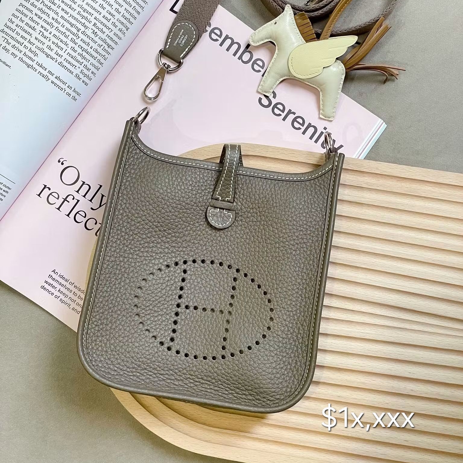 Preloved Hermès Evelyne Clemence Leather Etoupe PHW  HK$1x,xxx  (HK$2,000 即時落訂)