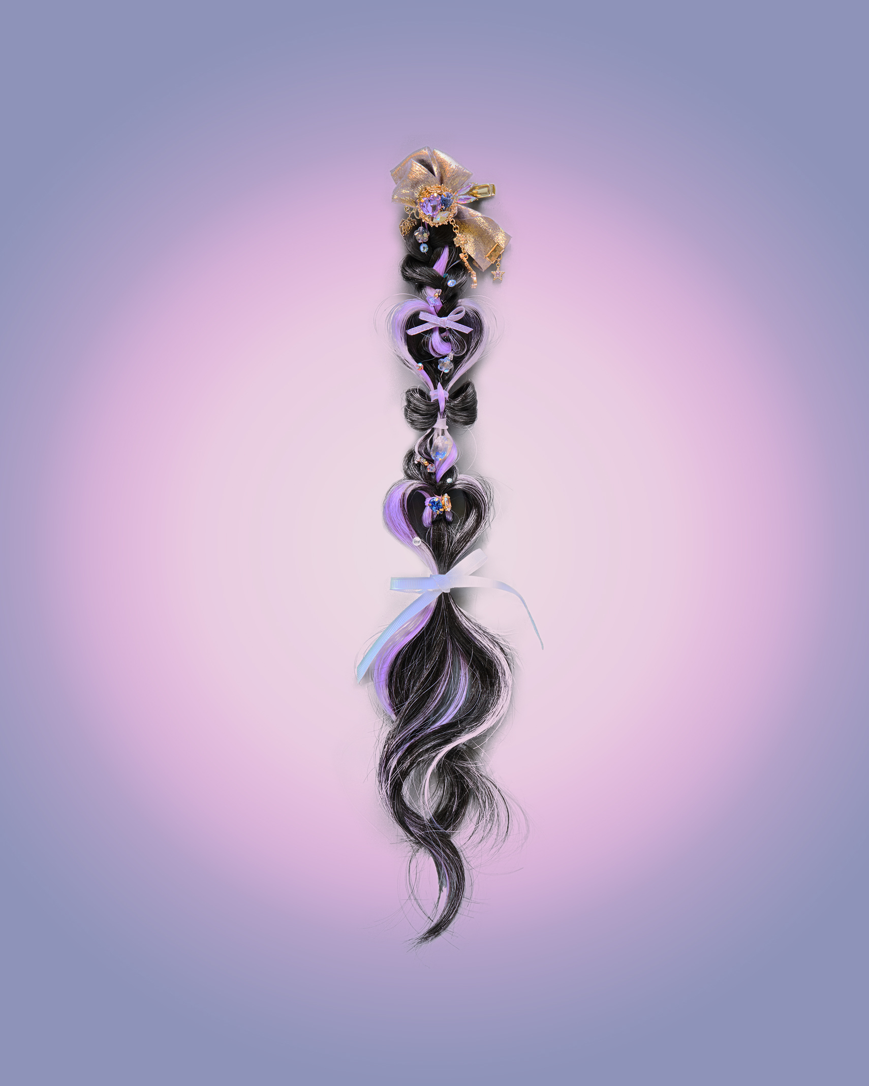 Sweetheart Hearted Faux Braid Bill Clip