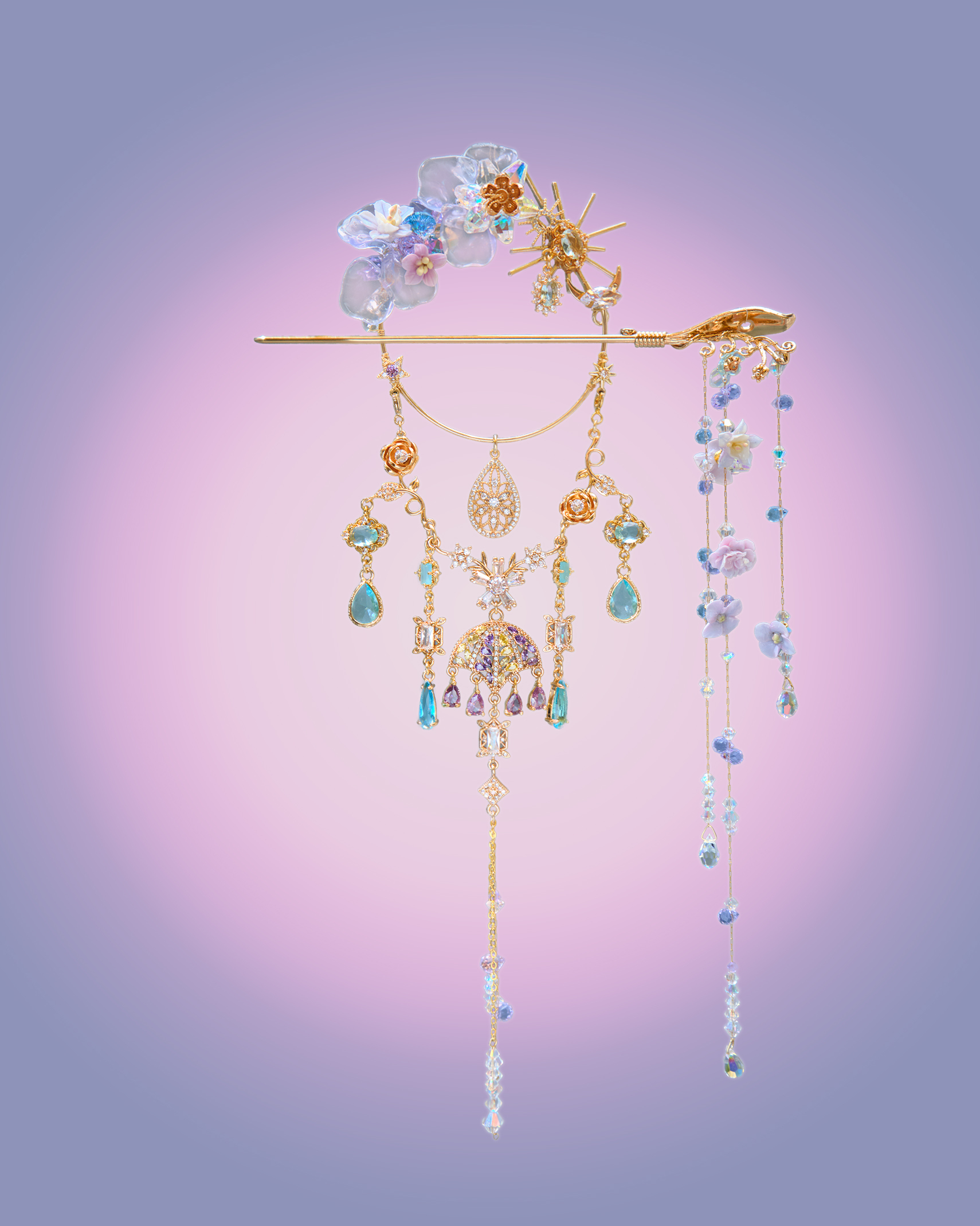 Star Whisper Gemstone Hairpin Set