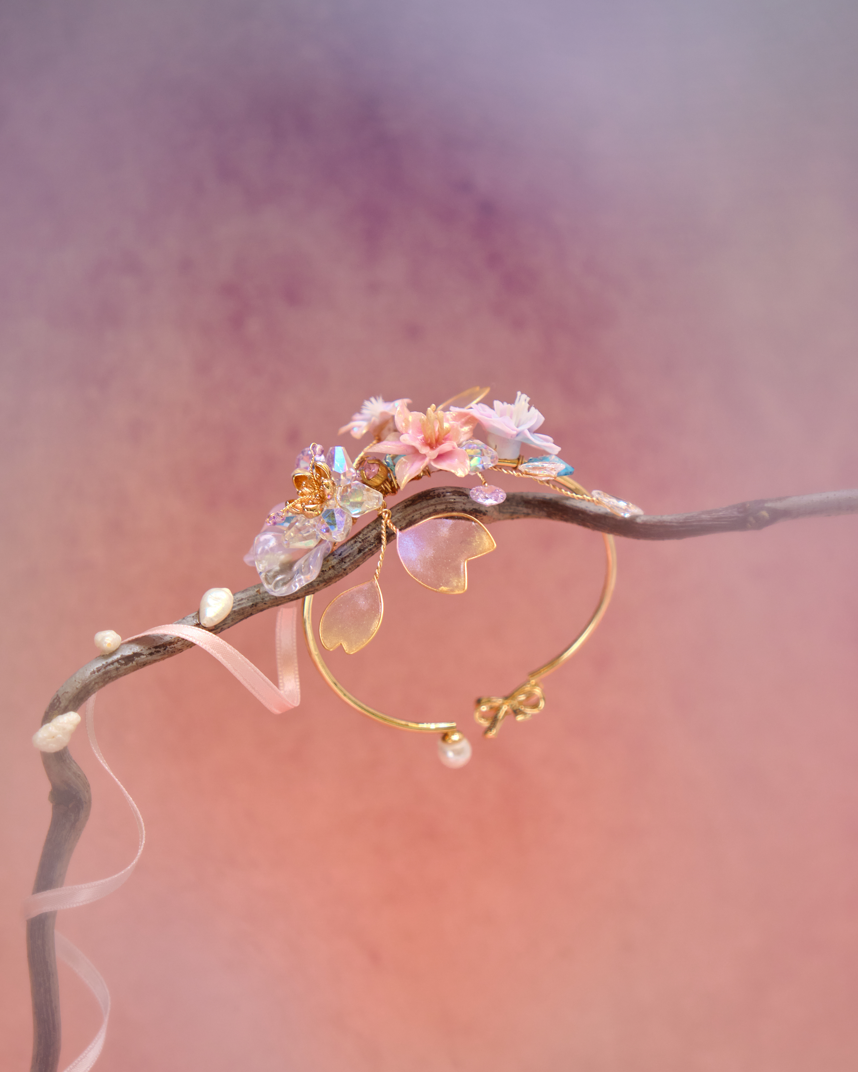 Sweetness of Memory Plum Flower Bangle