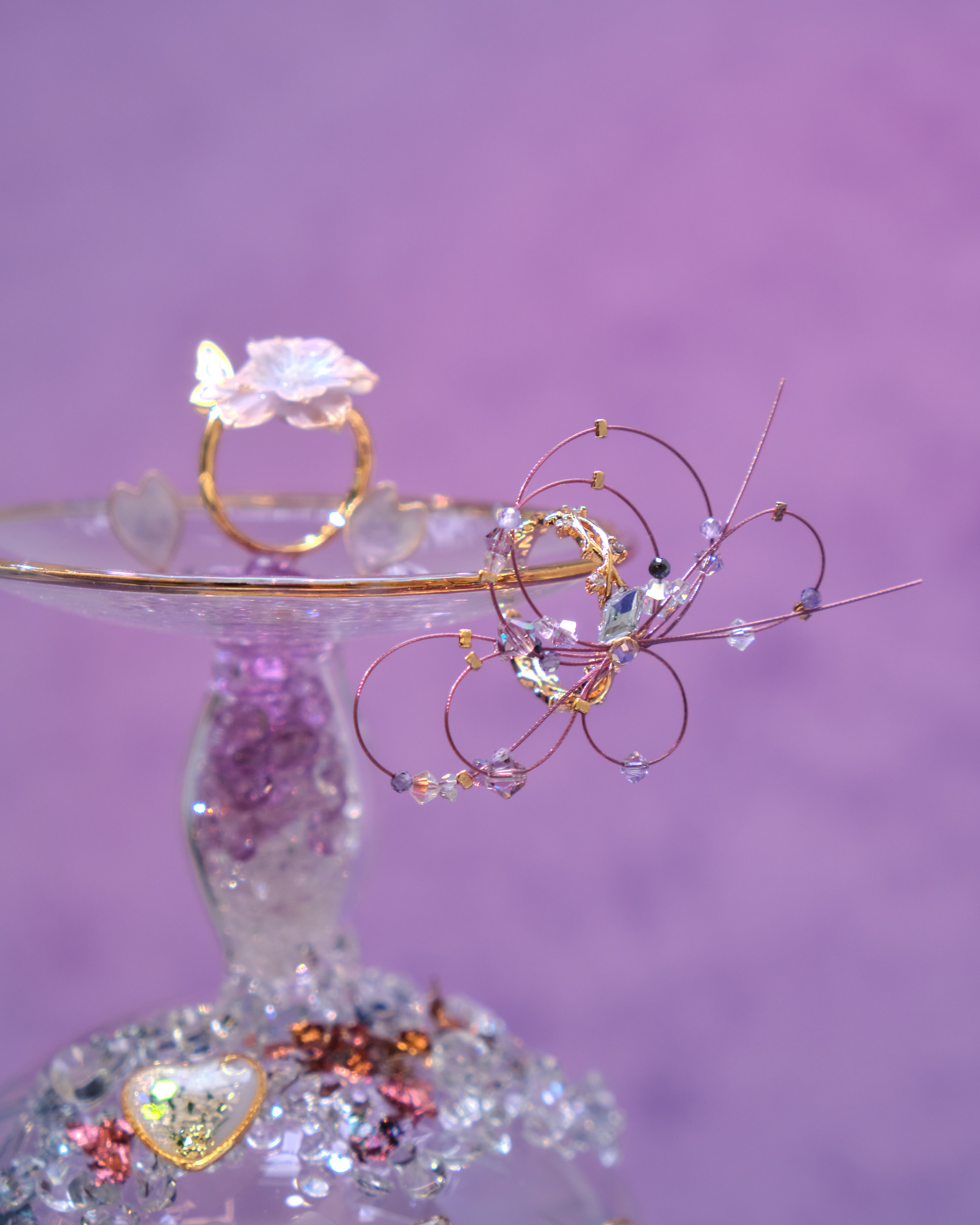 Winged Vow Butterfly Ring Set