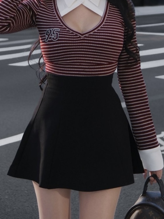 訂製-百搭直紋甜美傘裙