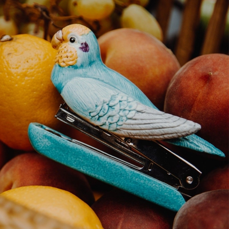 藍虎皮鸚鵡瓷釘書機