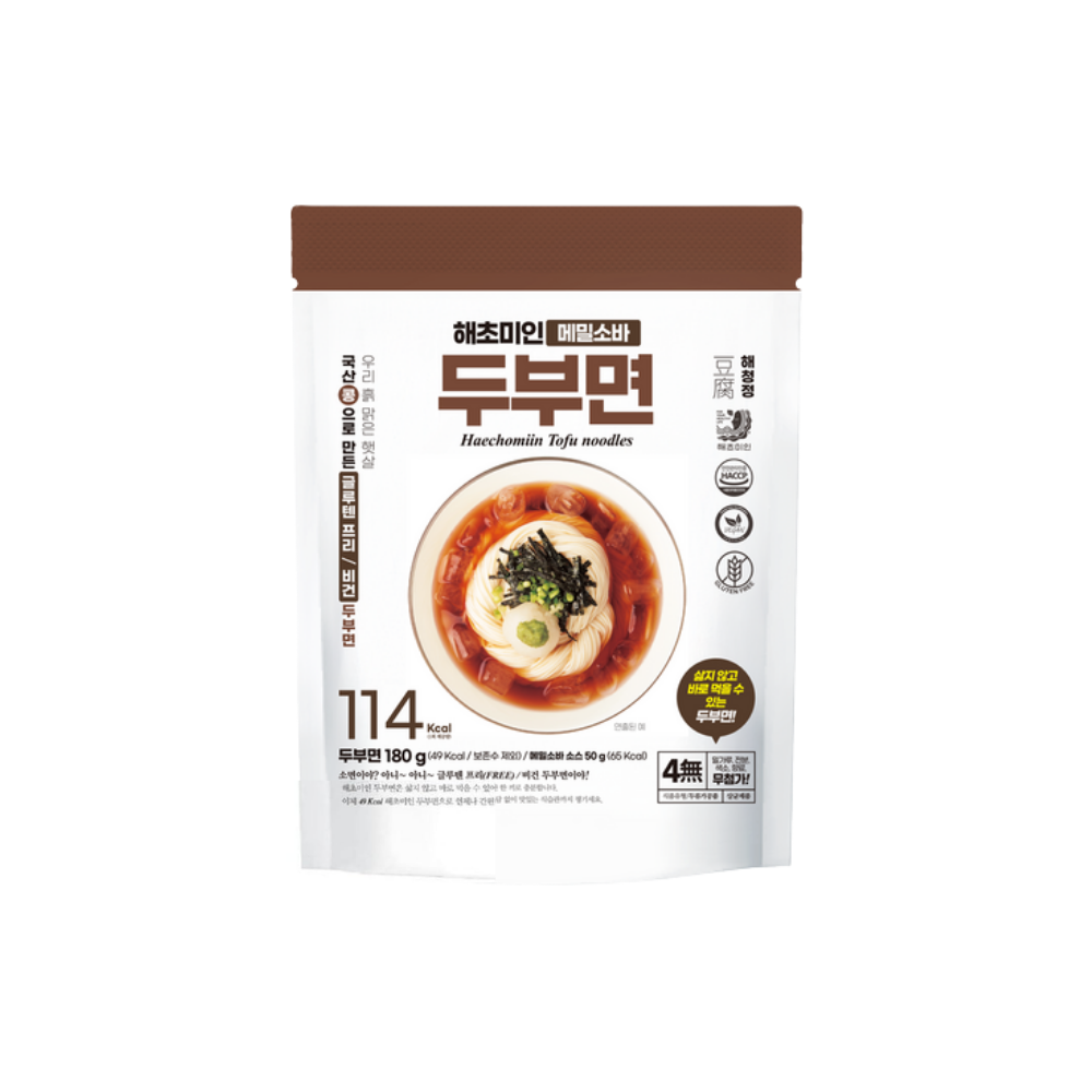 Haechomiin Instant Tofu Noodles with Japanese Cold Soba Noodles Sauce (230g) (164304)