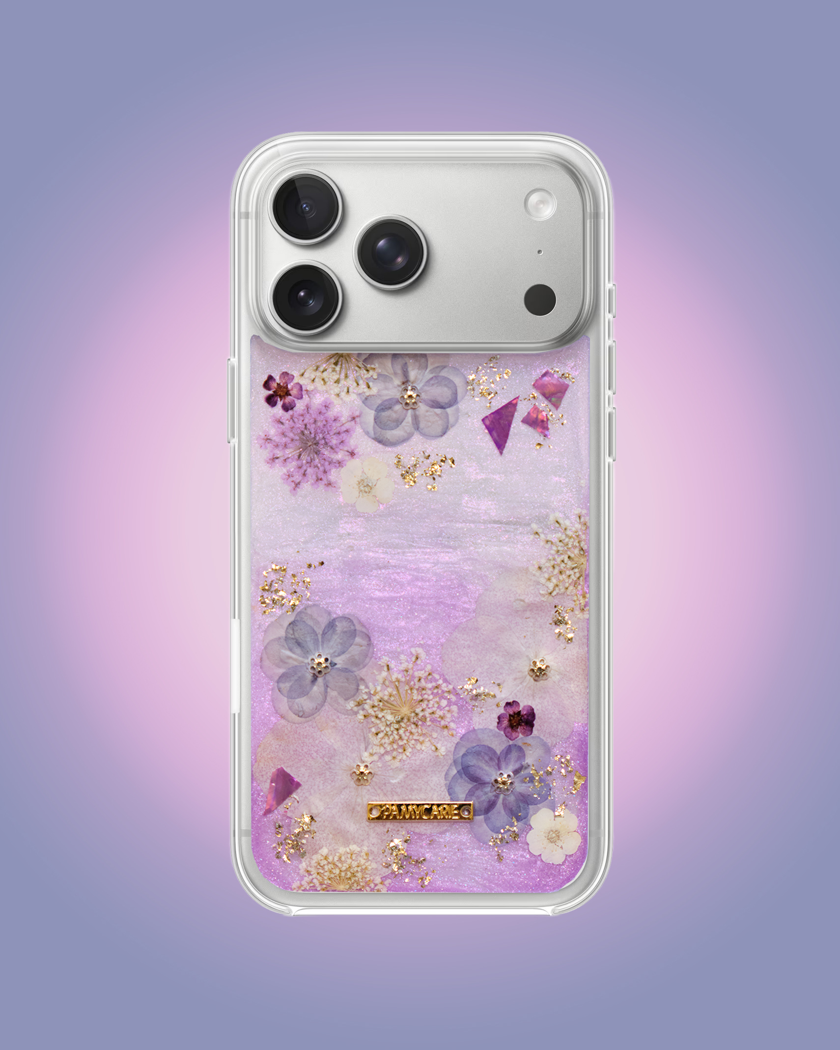 Lilac Petalfall Pressed Flower Resin Phone Case