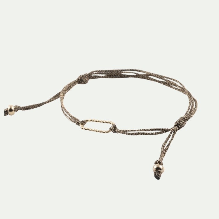 麻花邊方形自由選黃金繩手環