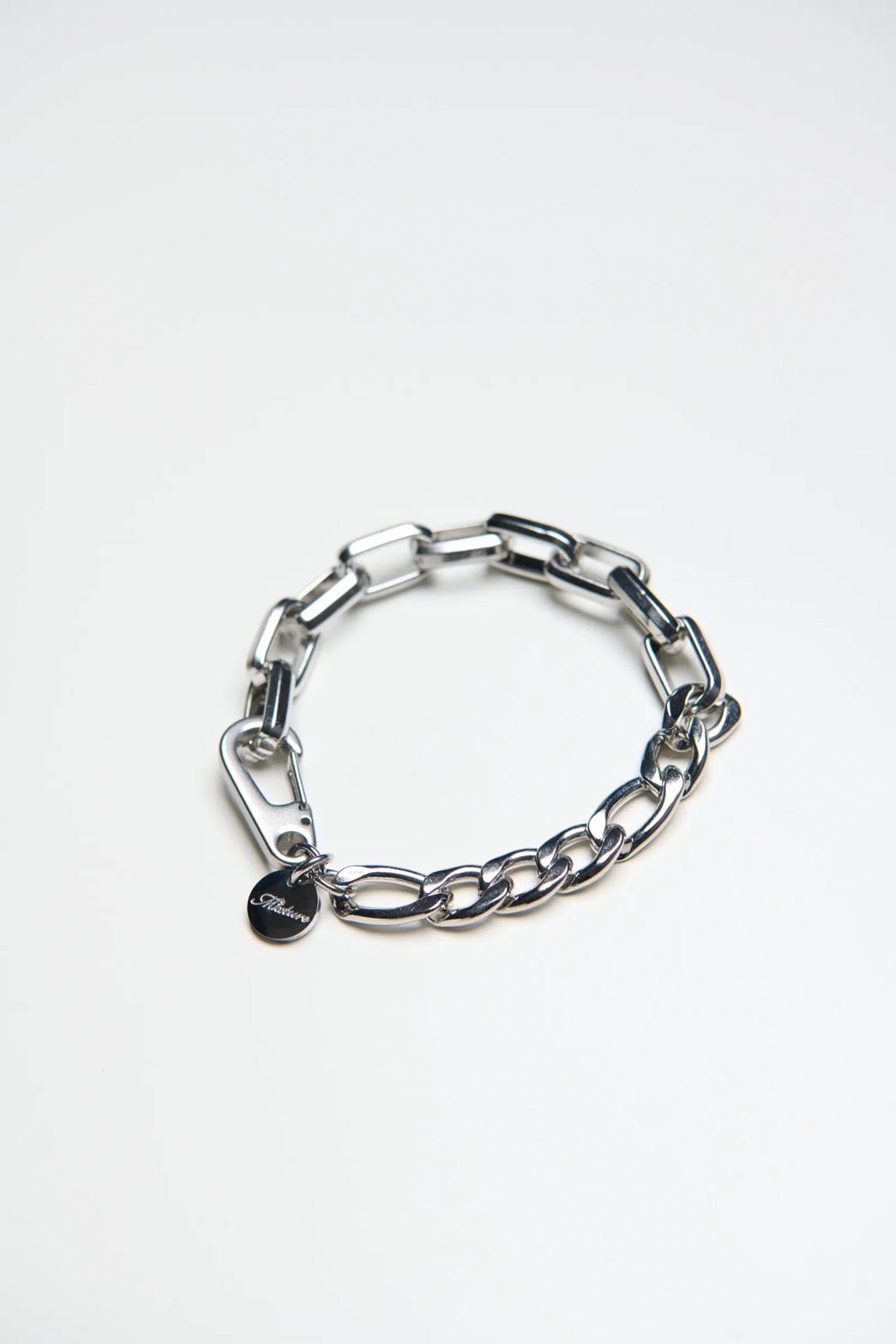 MB026 純鋼古巴扁鏈拼接長方形鏈手鍊