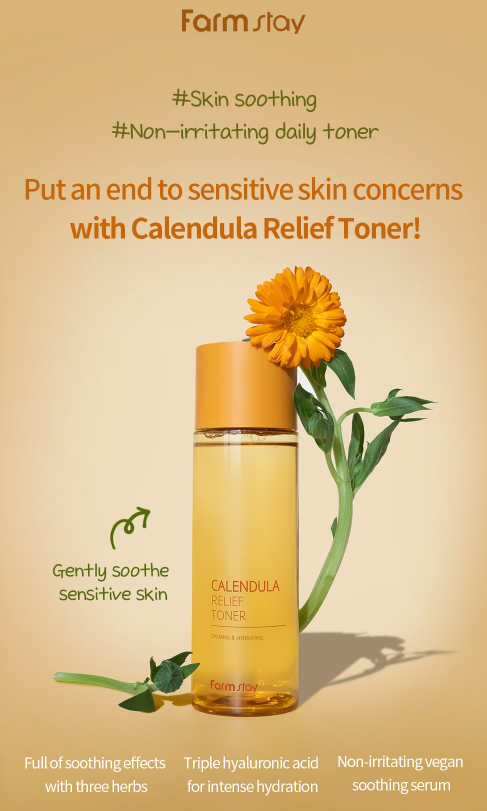 Farm stay Calendula Relief Toner 金盞花舒緩保濕爽膚水200ml