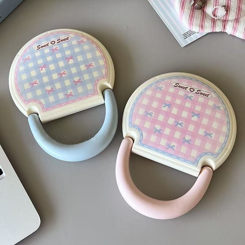 《6397》可壁掛蝴蝶結格紋化妝立鏡