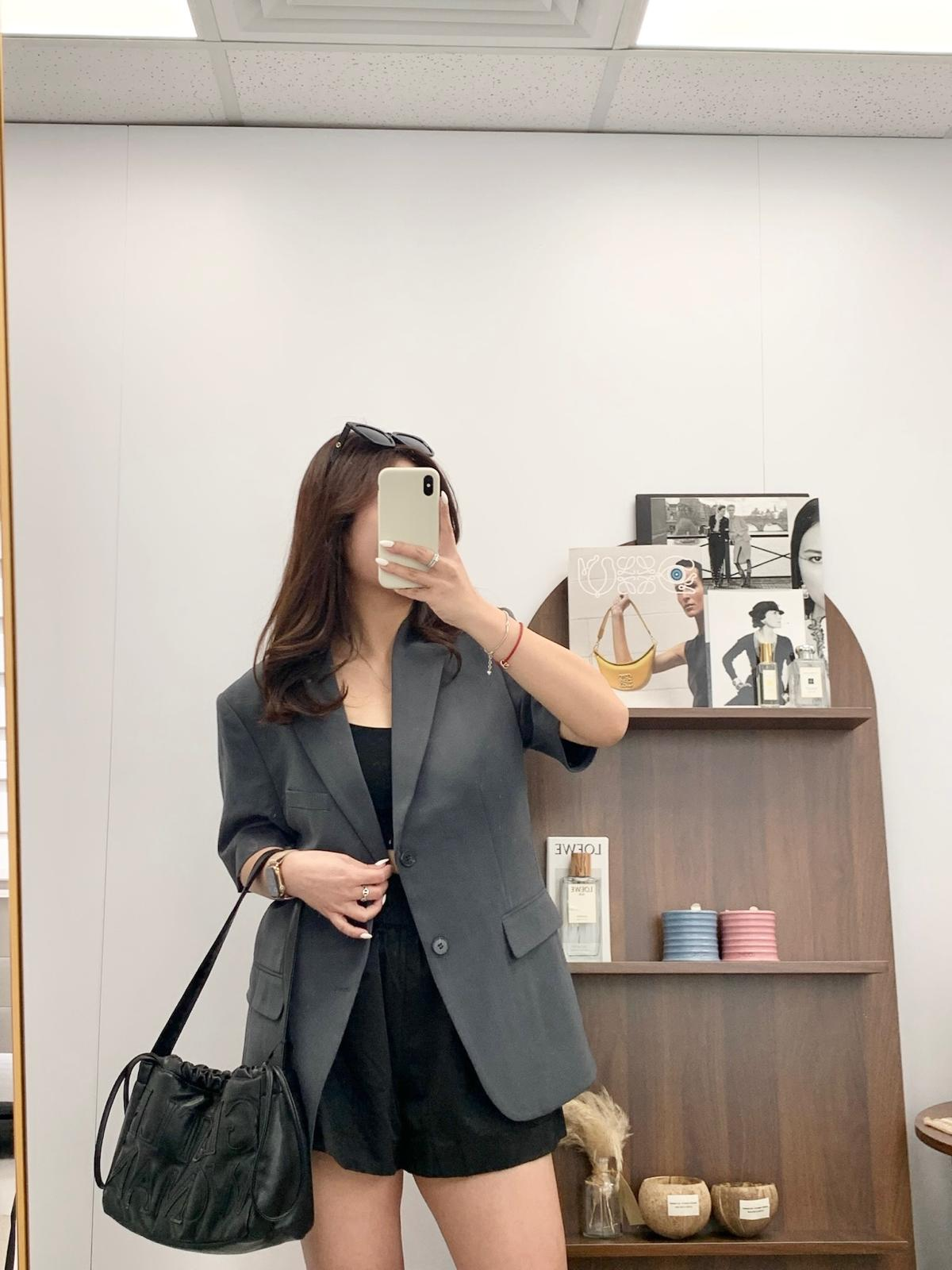 簡約短袖西裝外套