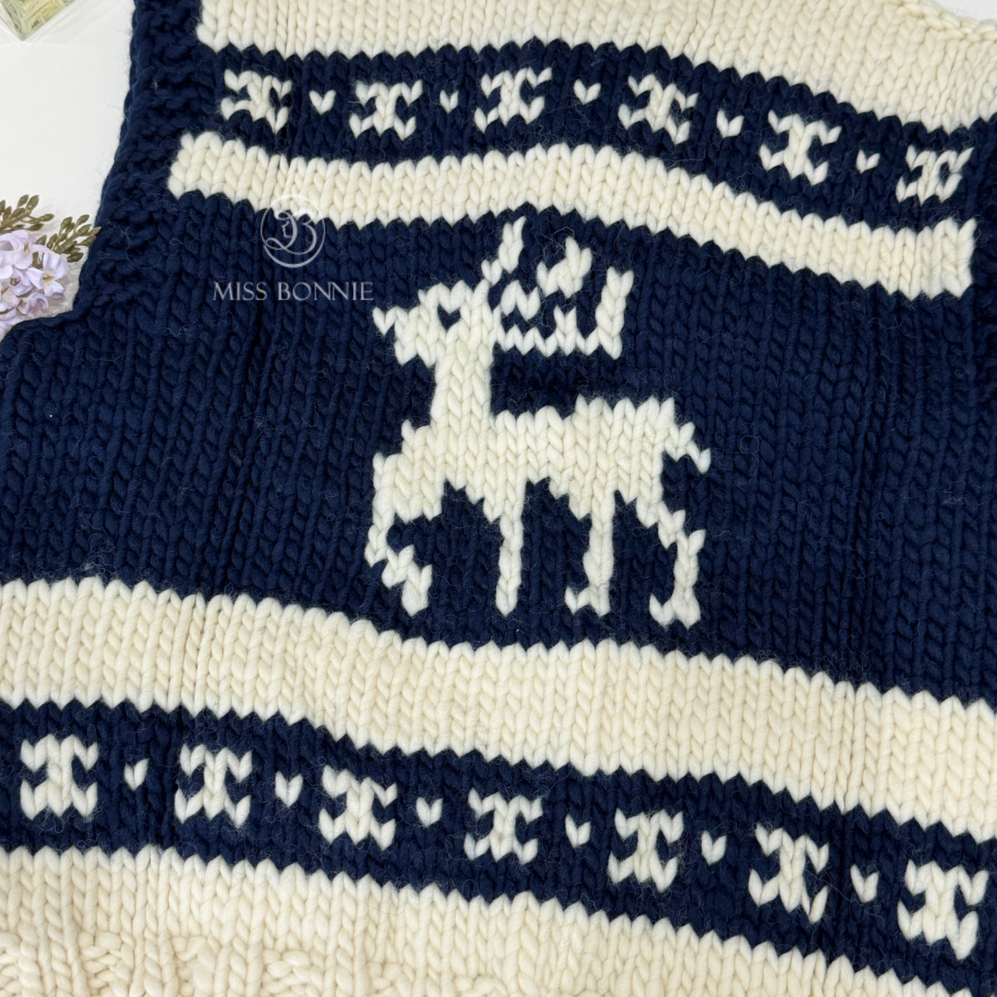 Sienne粗針織小鹿背心