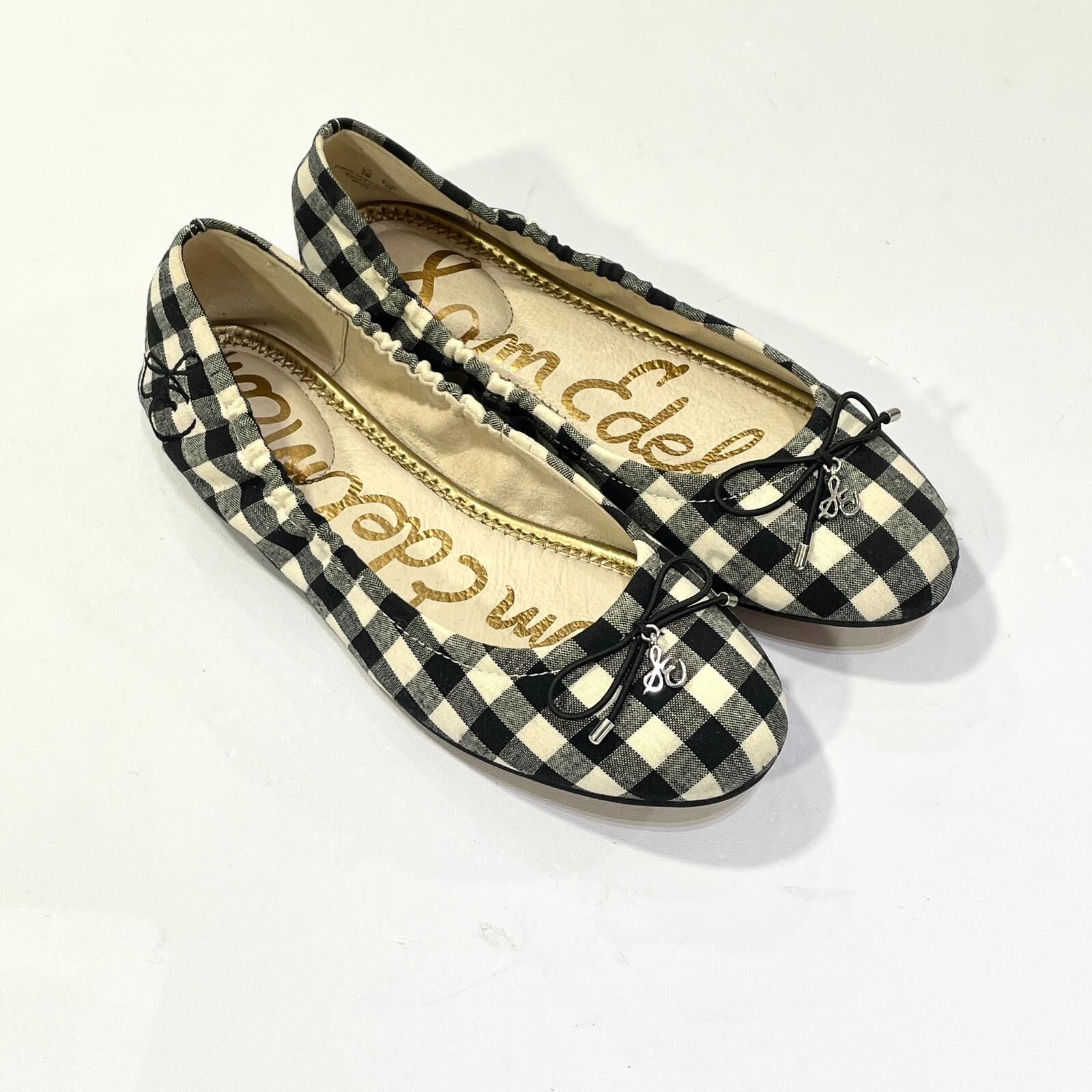 只有35碼~全球最抵!!! 全新SAM EDELMAN Fritz Ballet Flats 黑白格紋,山姆愛德曼,平底芭蕾舞鞋 #香榭站正品