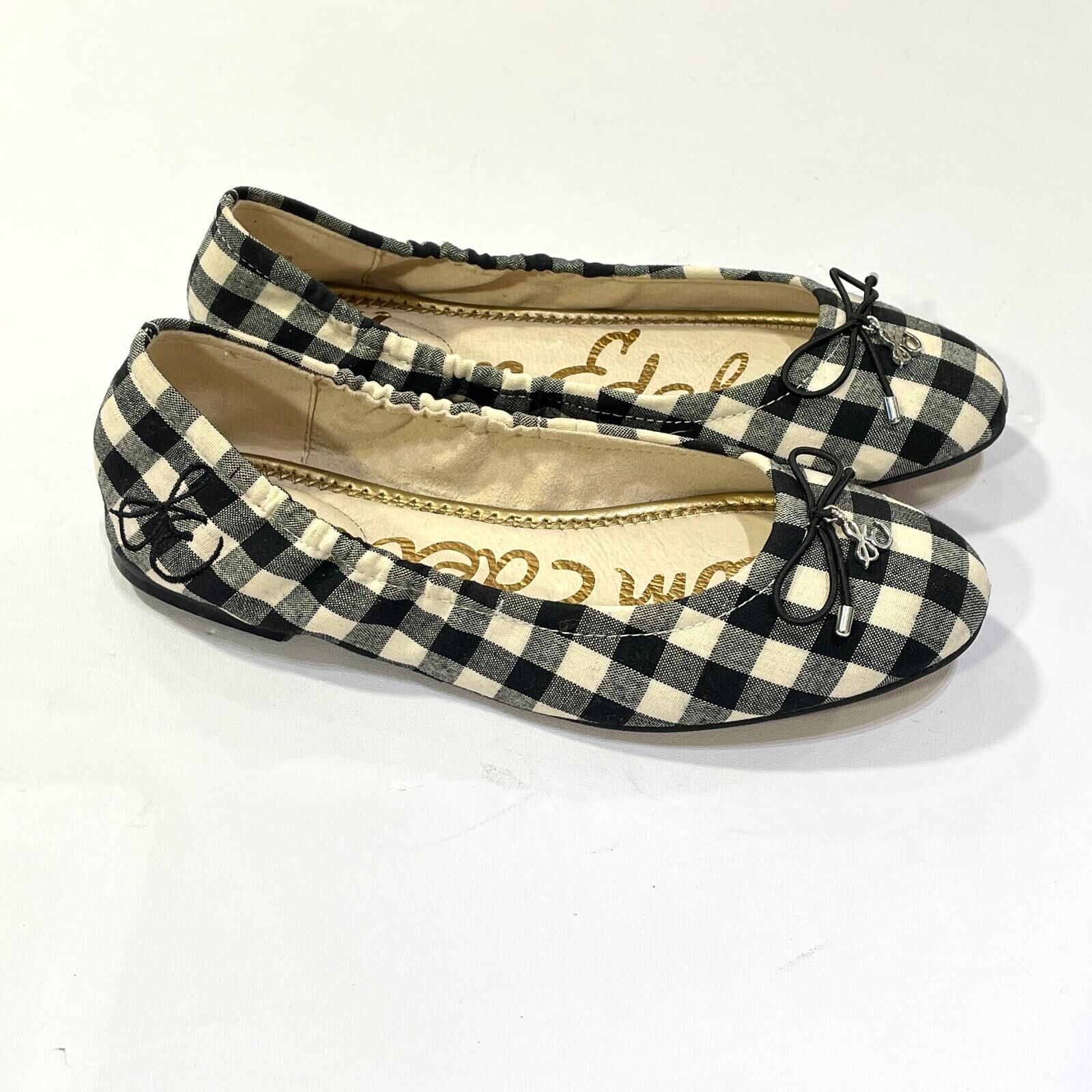 只有35碼~全球最抵!!! 全新SAM EDELMAN Fritz Ballet Flats 黑白格紋,山姆愛德曼,平底芭蕾舞鞋 #香榭站正品