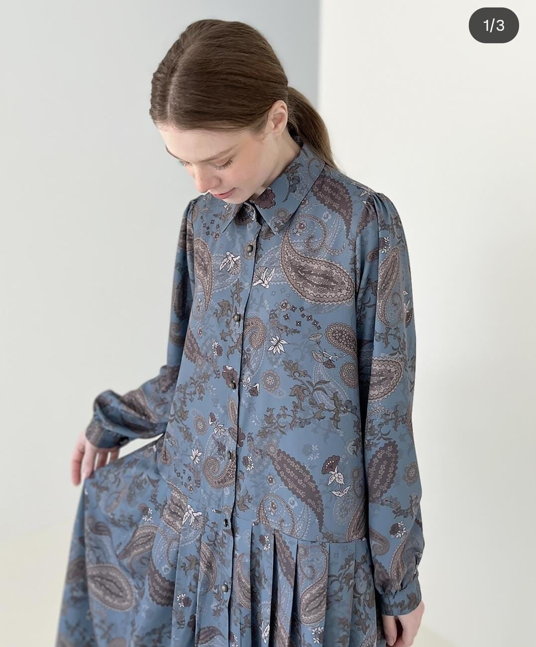 KM5270 腰果花百摺連身裙