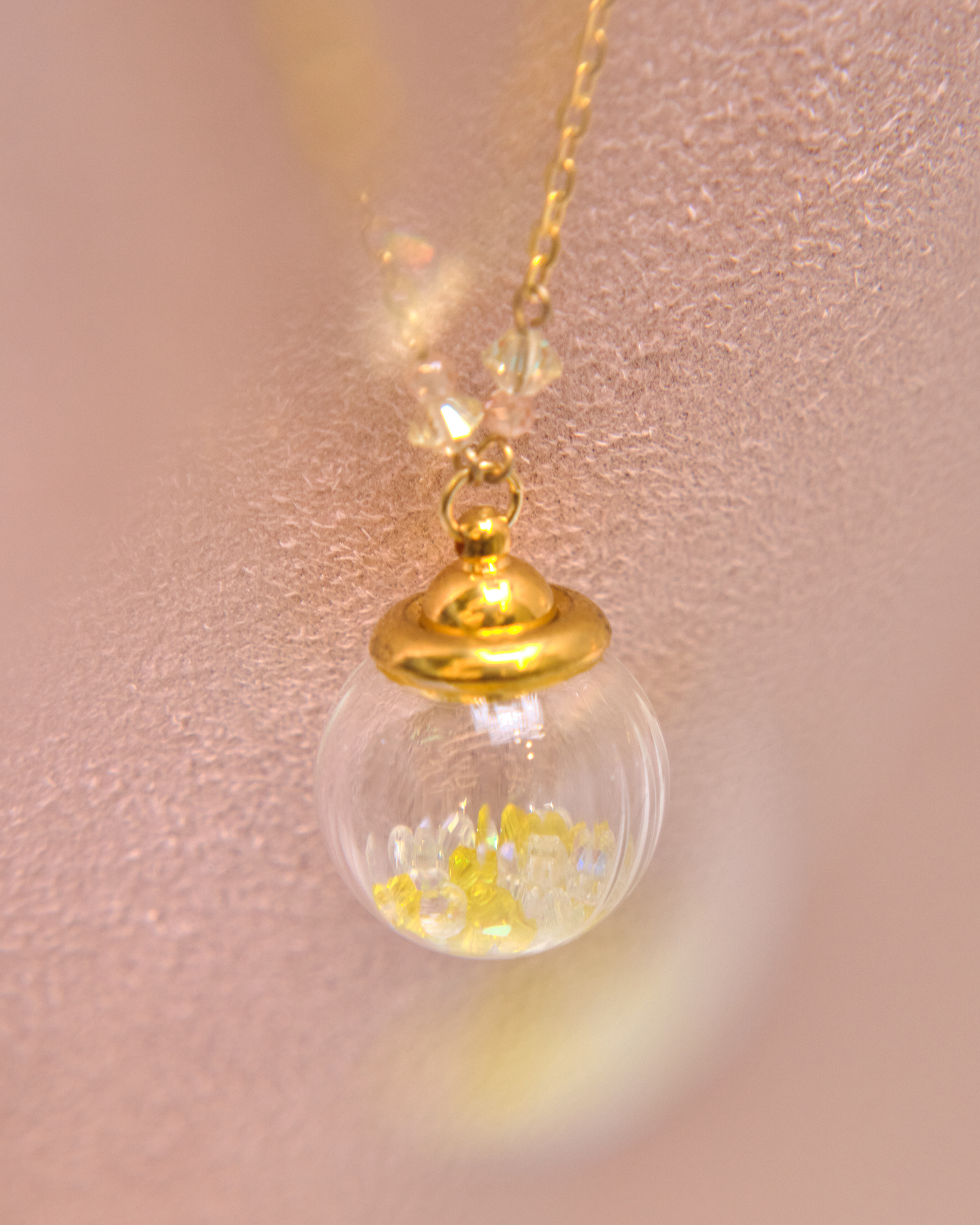 13082 Mini Perfume Bottle Crystal Collarbone & Long Necklace S925 Duo Set