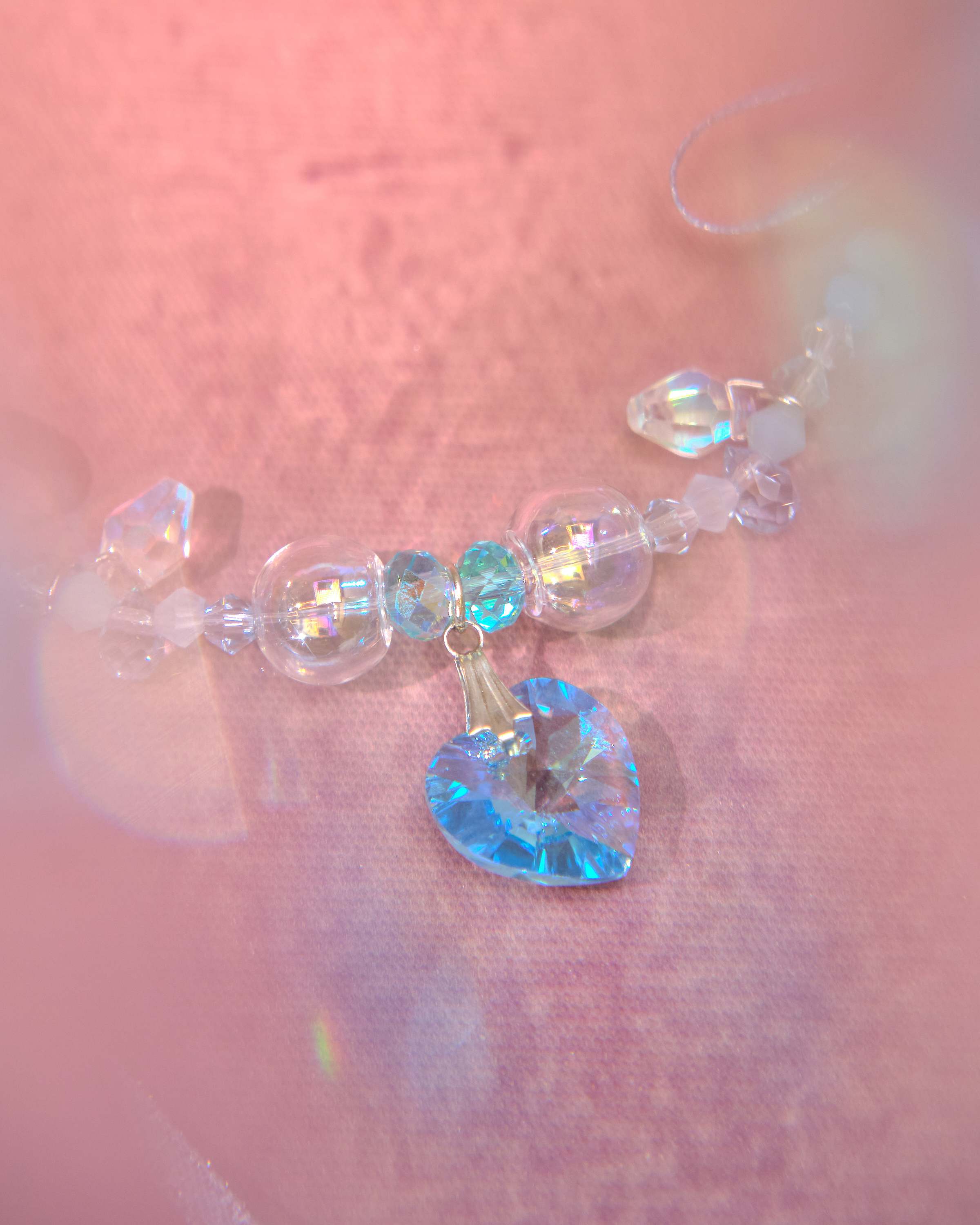 13076 Candy Double-Layer Crystal Collarbone Chain