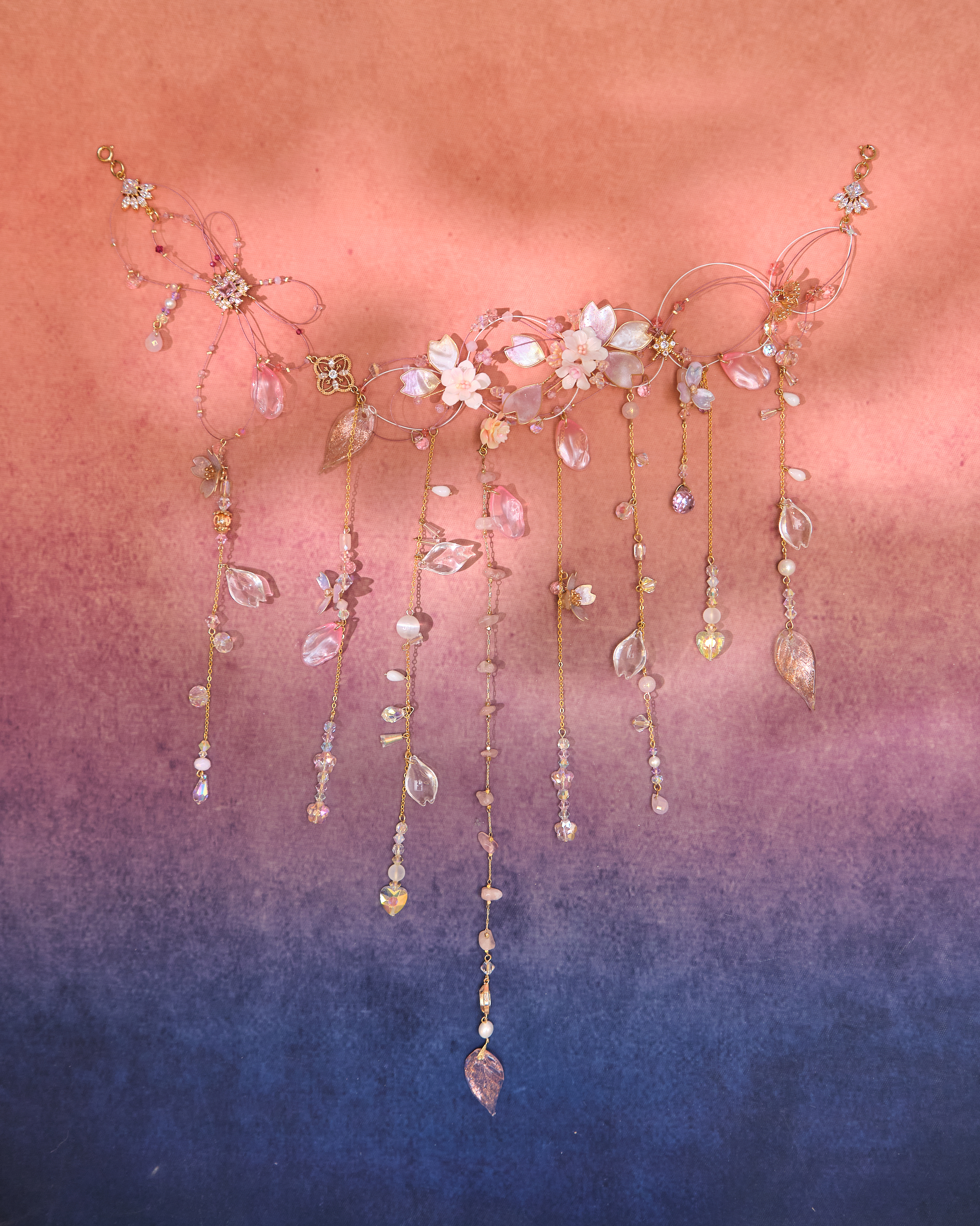 13075 Illusory Flower Rain Crystal Fringe S925 Head Chain