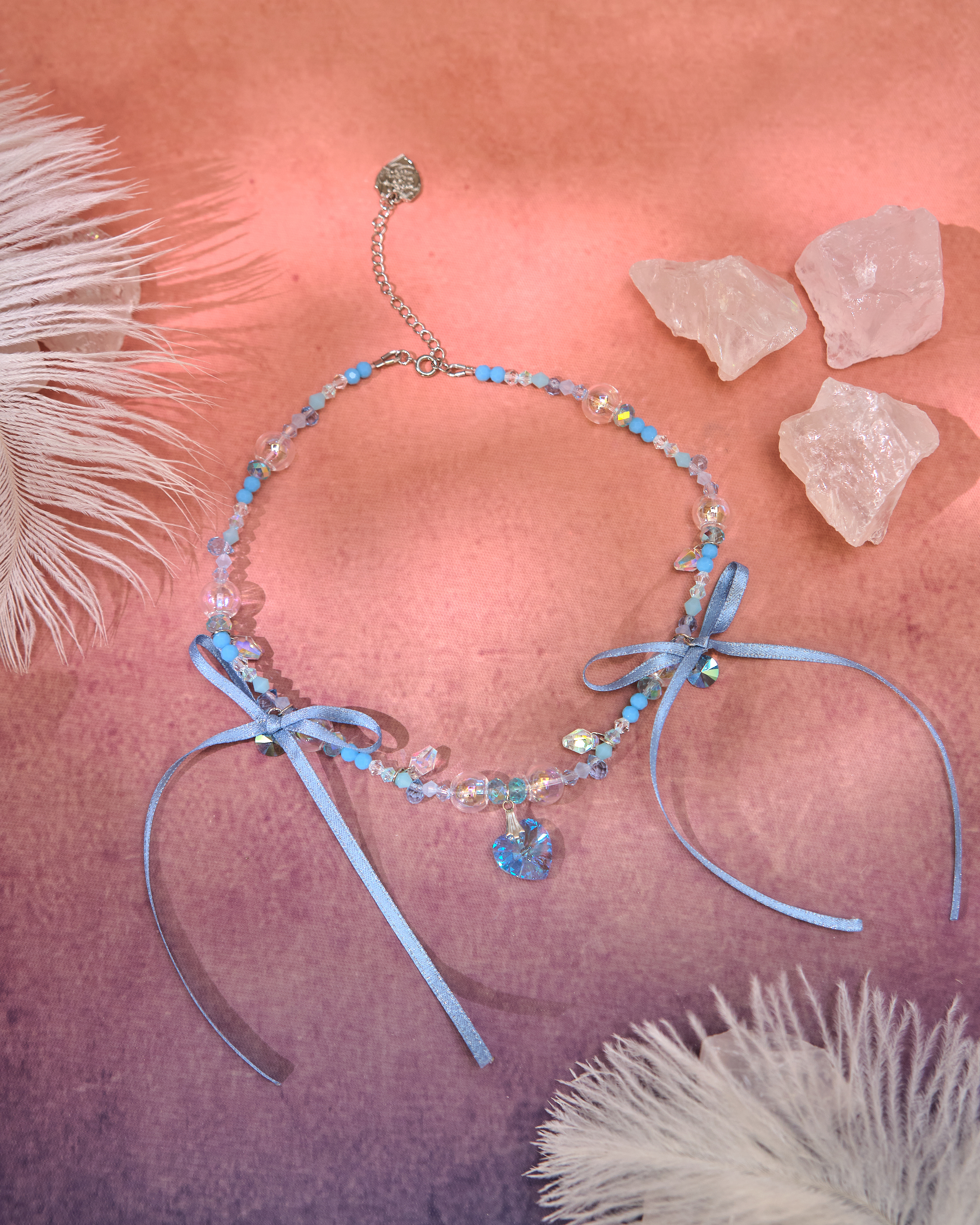 13076 Candy Double-Layer Crystal Collarbone Chain