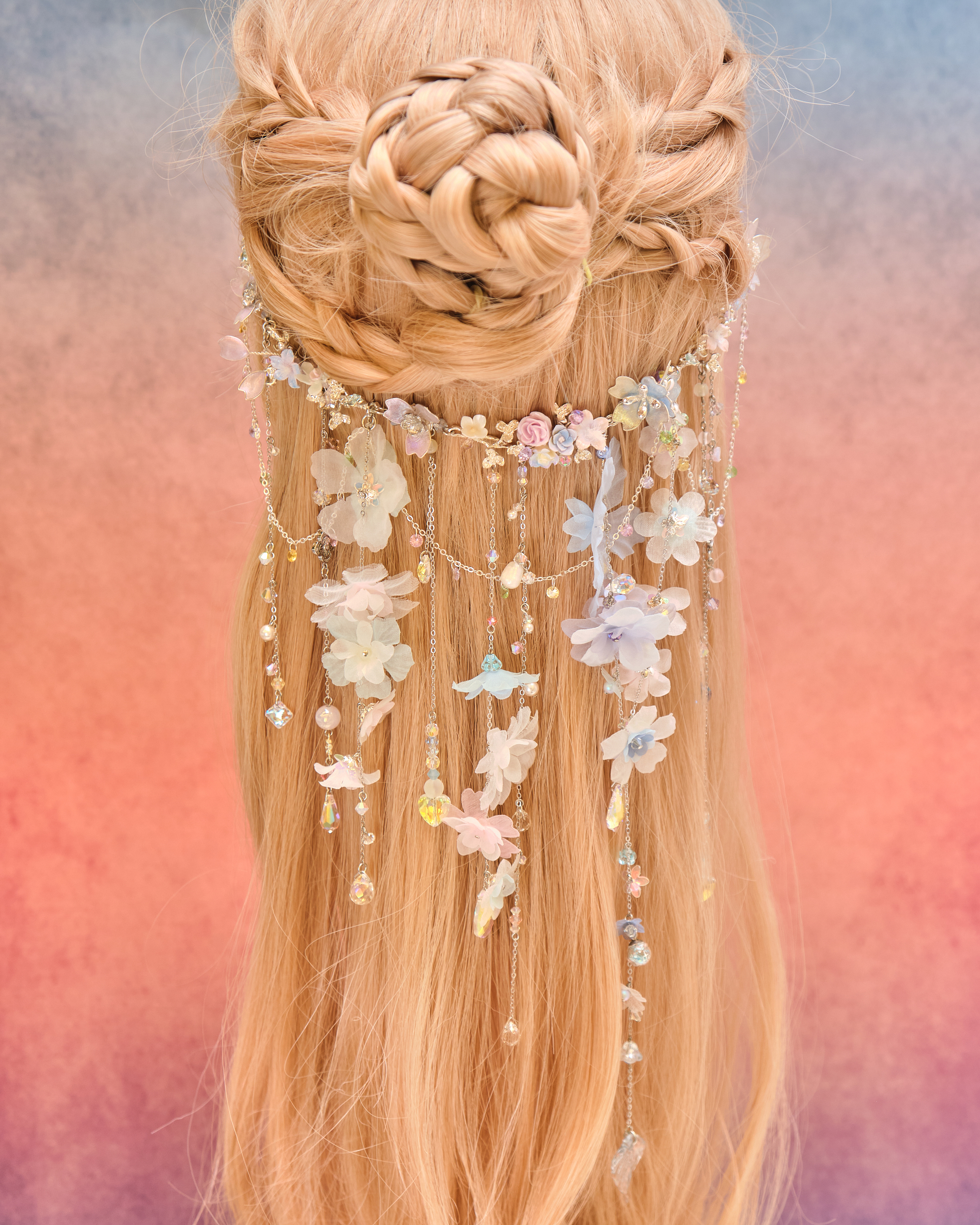 13074 Illusory Flower Rain Crystal Fringe S925 Head Chain