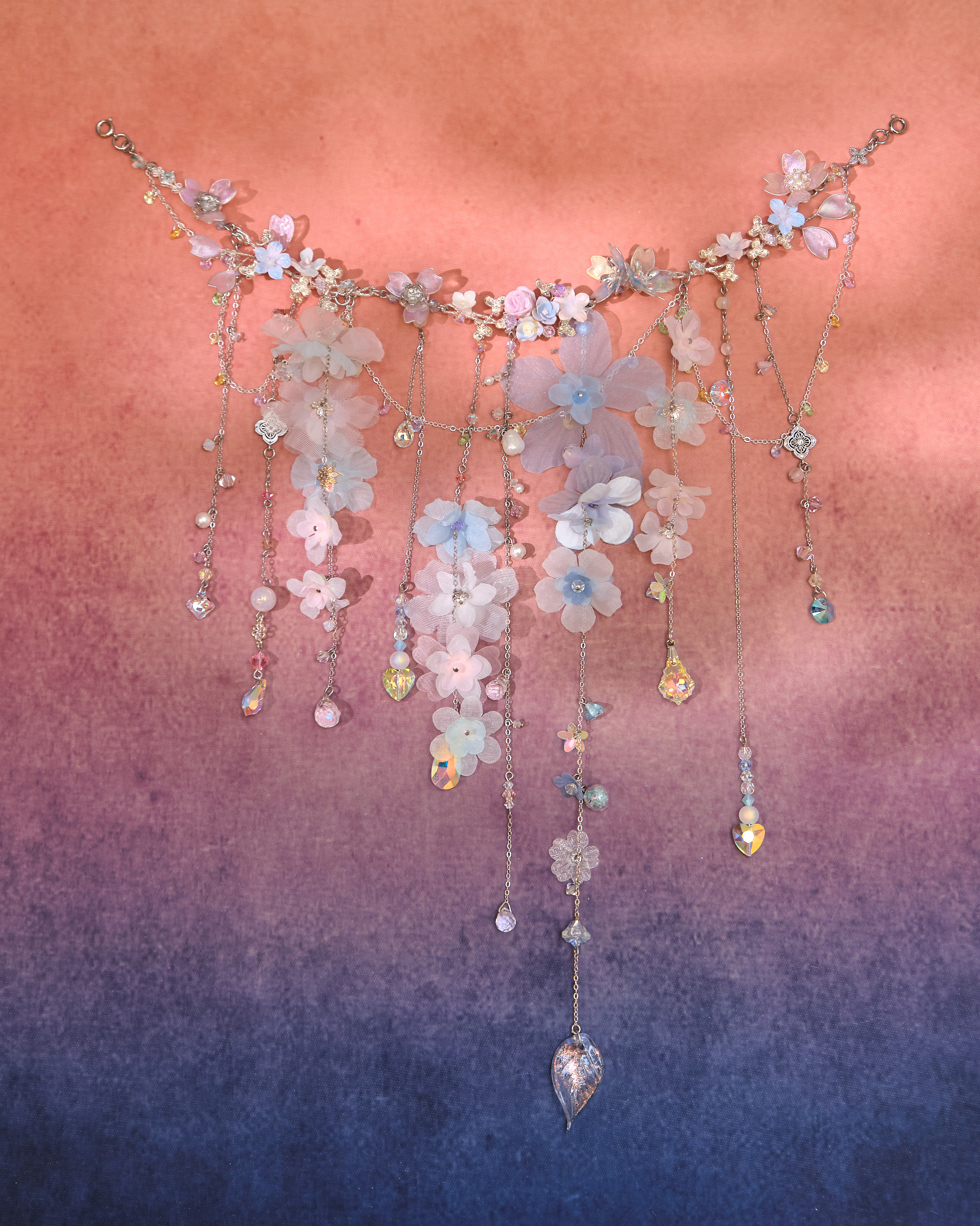 13074 Illusory Flower Rain Crystal Fringe S925 Head Chain