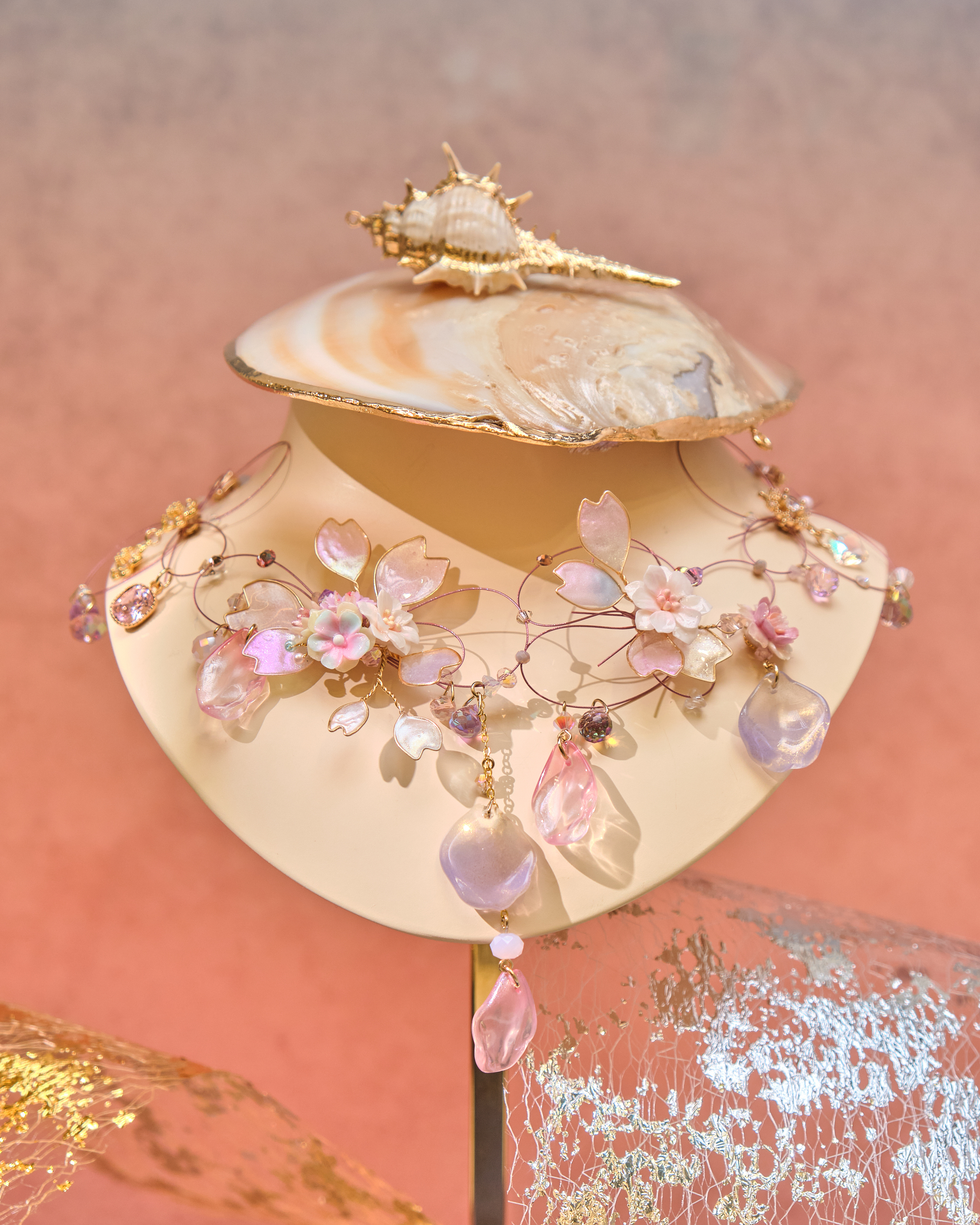 13073 Full Bloom Poetry Opulent Crystal Long Necklace