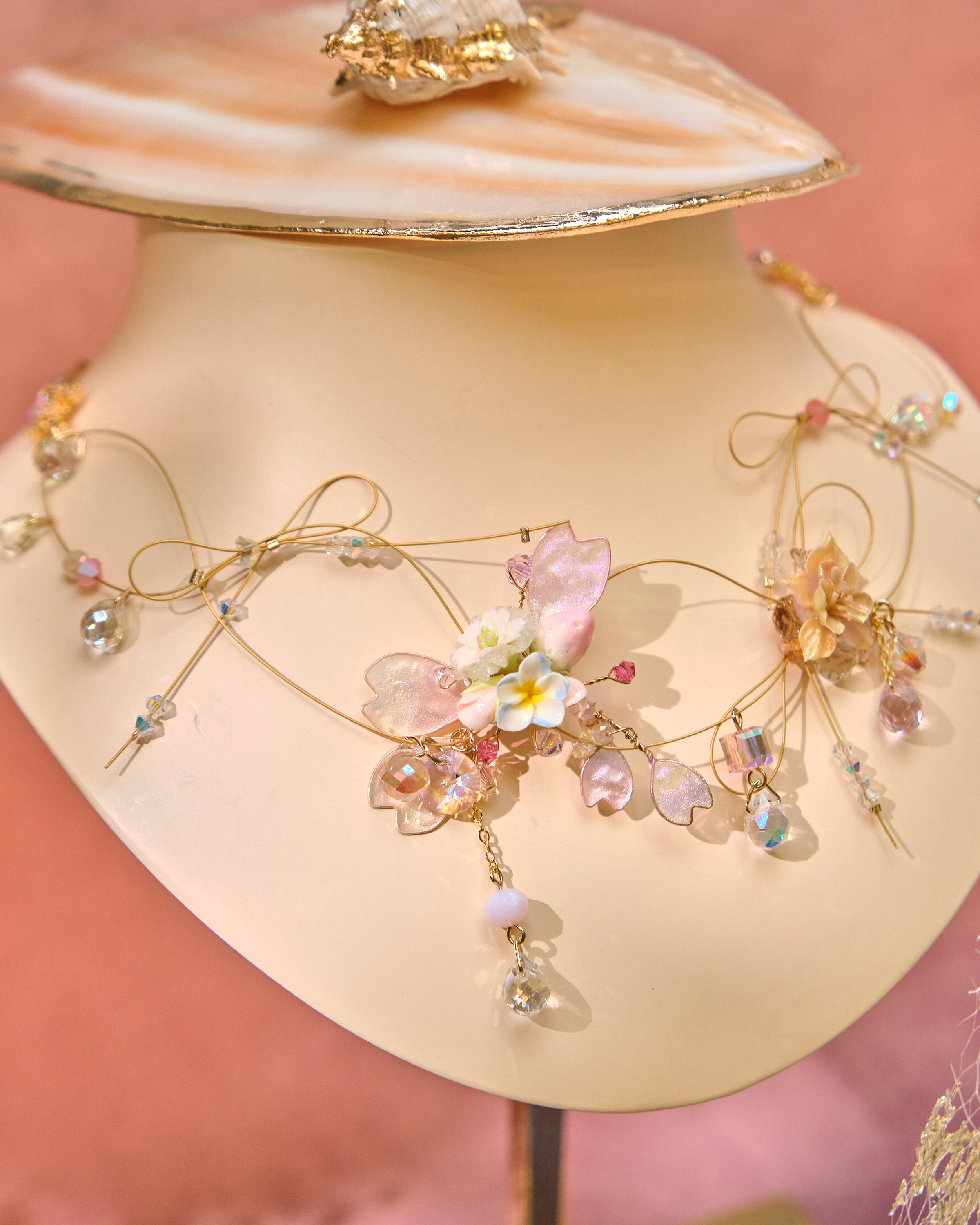 13071 Full Bloom Poetry Opulent Crystal Long Necklace