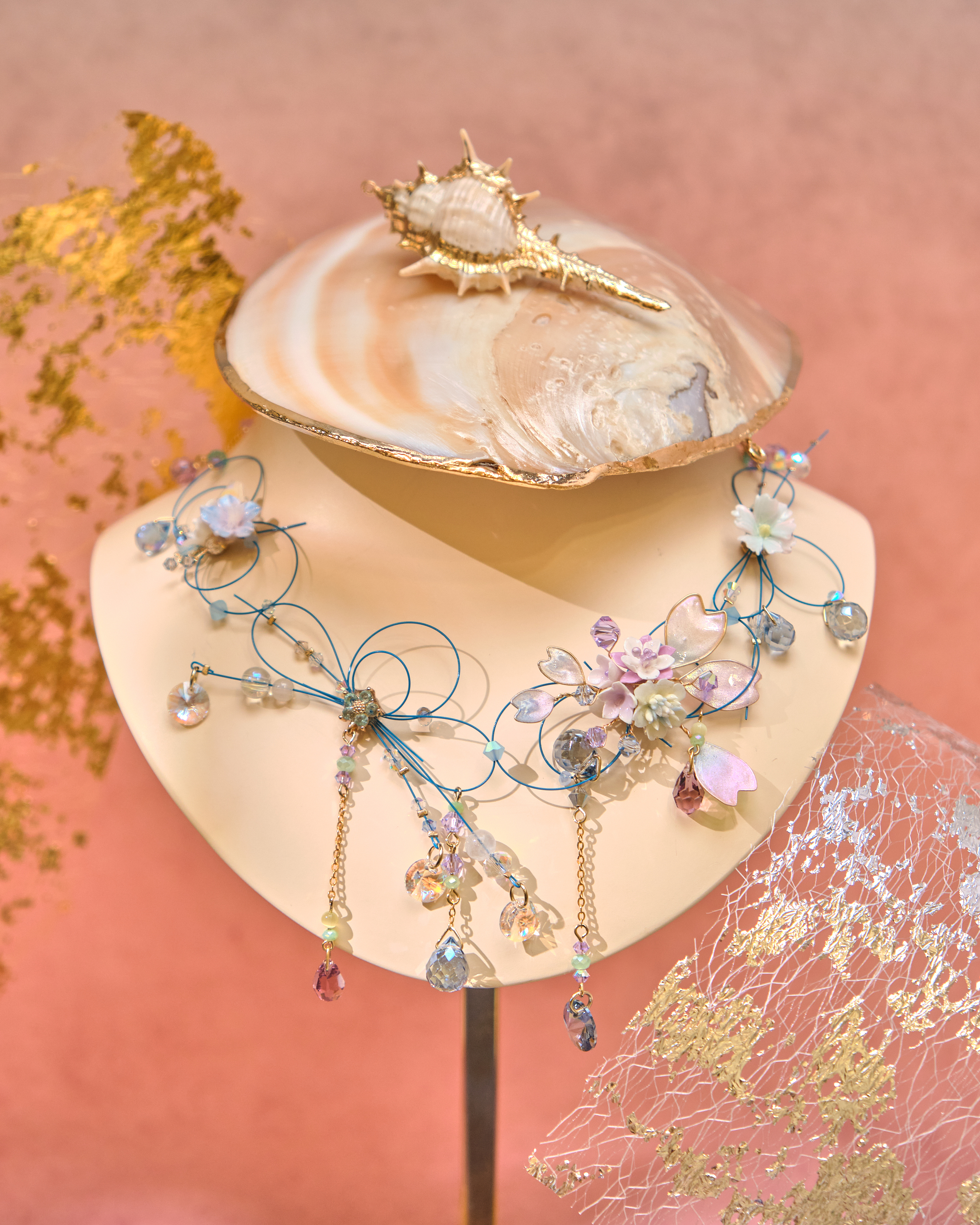 13072 Full Bloom Poetry Opulent Crystal Long Necklace