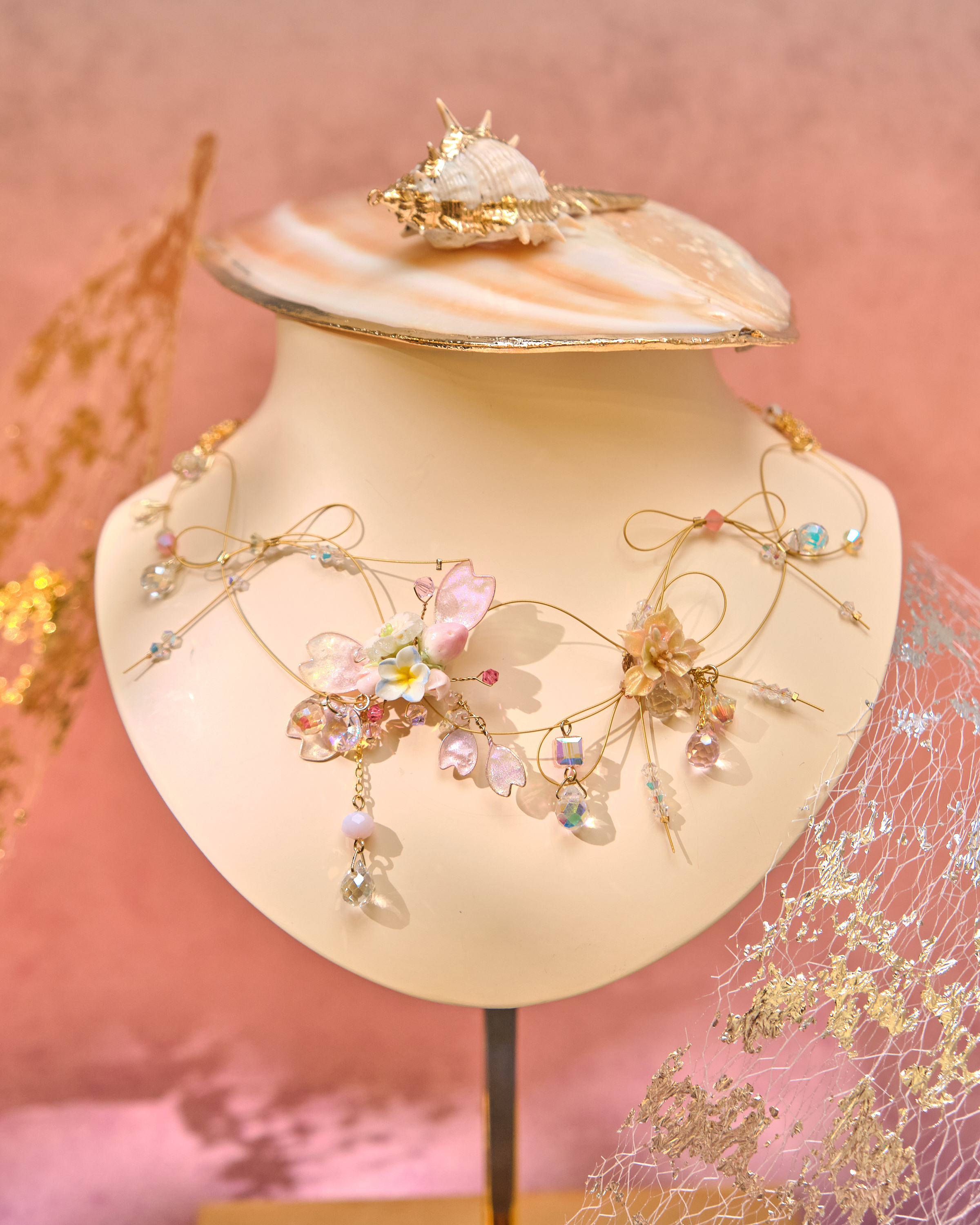 13071 Full Bloom Poetry Opulent Crystal Long Necklace