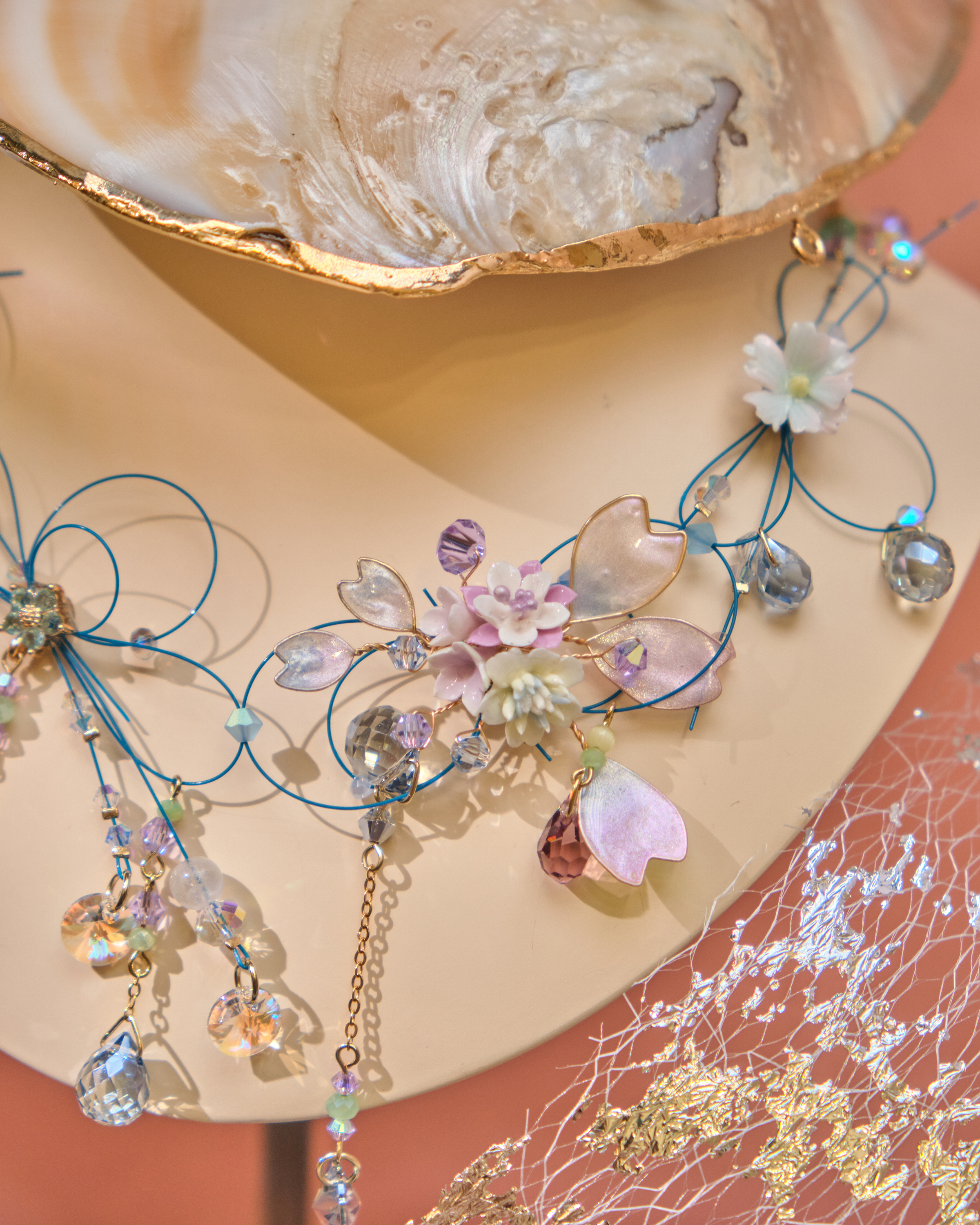 13072 Full Bloom Poetry Opulent Crystal Long Necklace