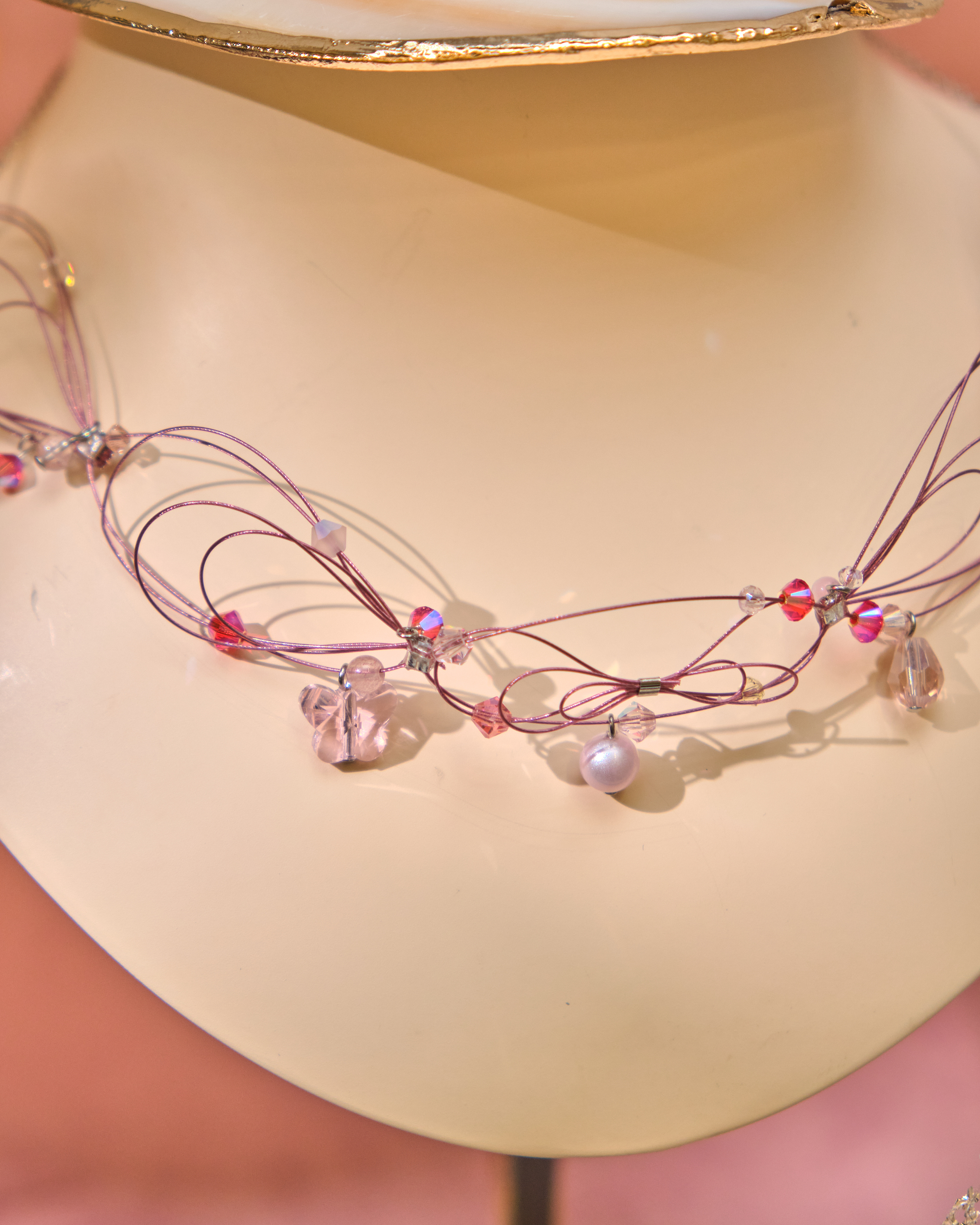 13068 Stardust Whisper Crystal Silk Necklace