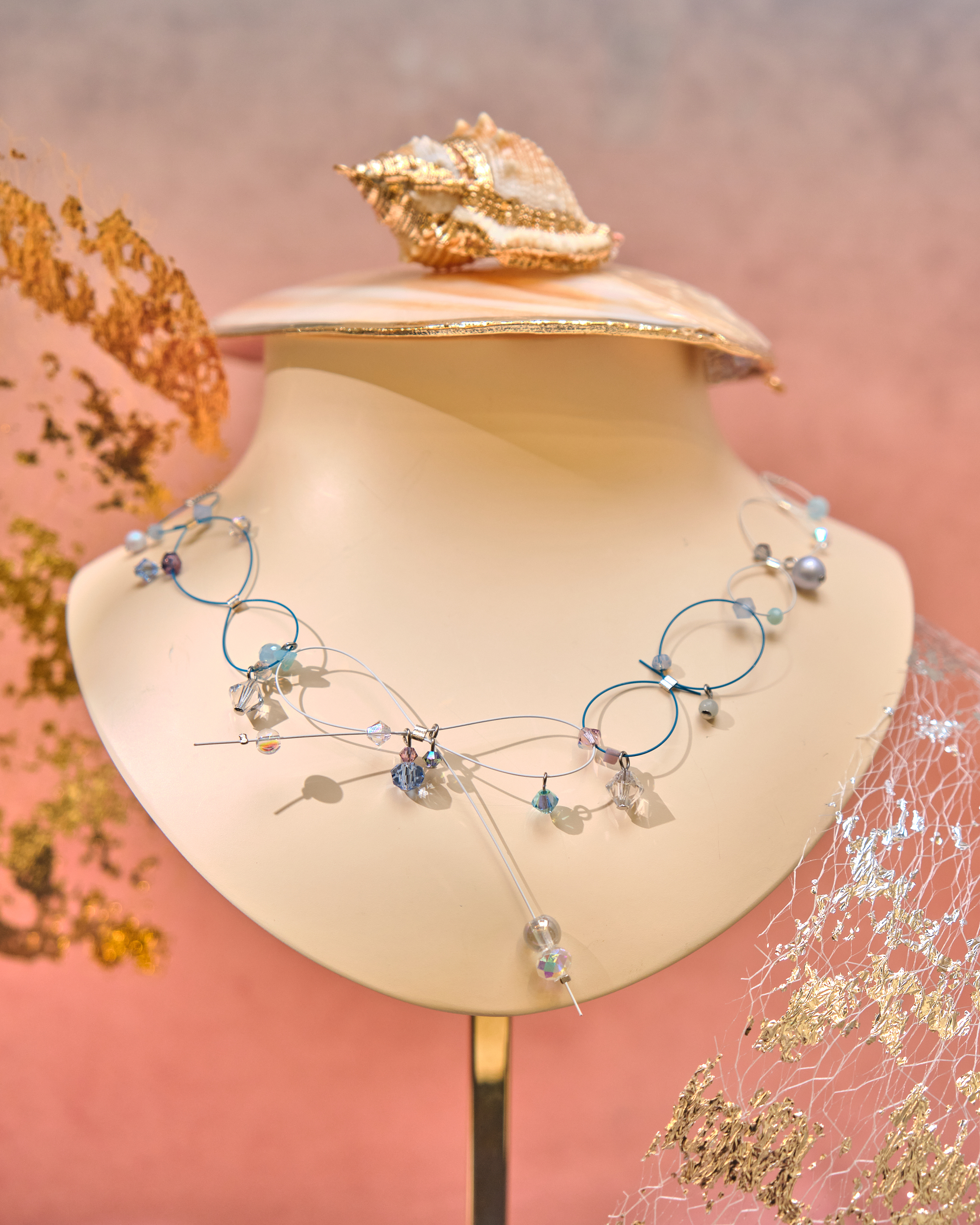 13067 Stardust Whisper Crystal Silk Necklace