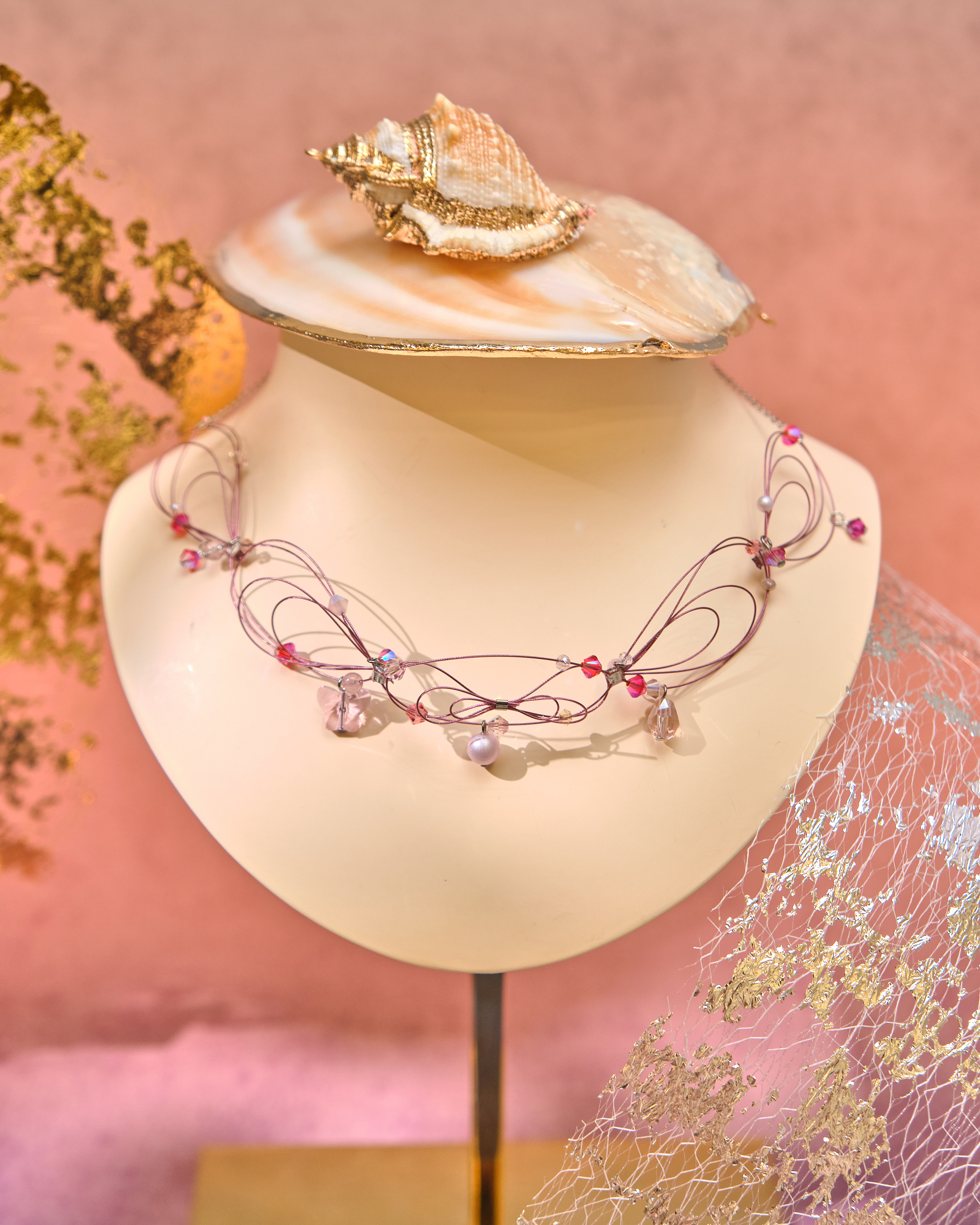 13068 Stardust Whisper Crystal Silk Necklace