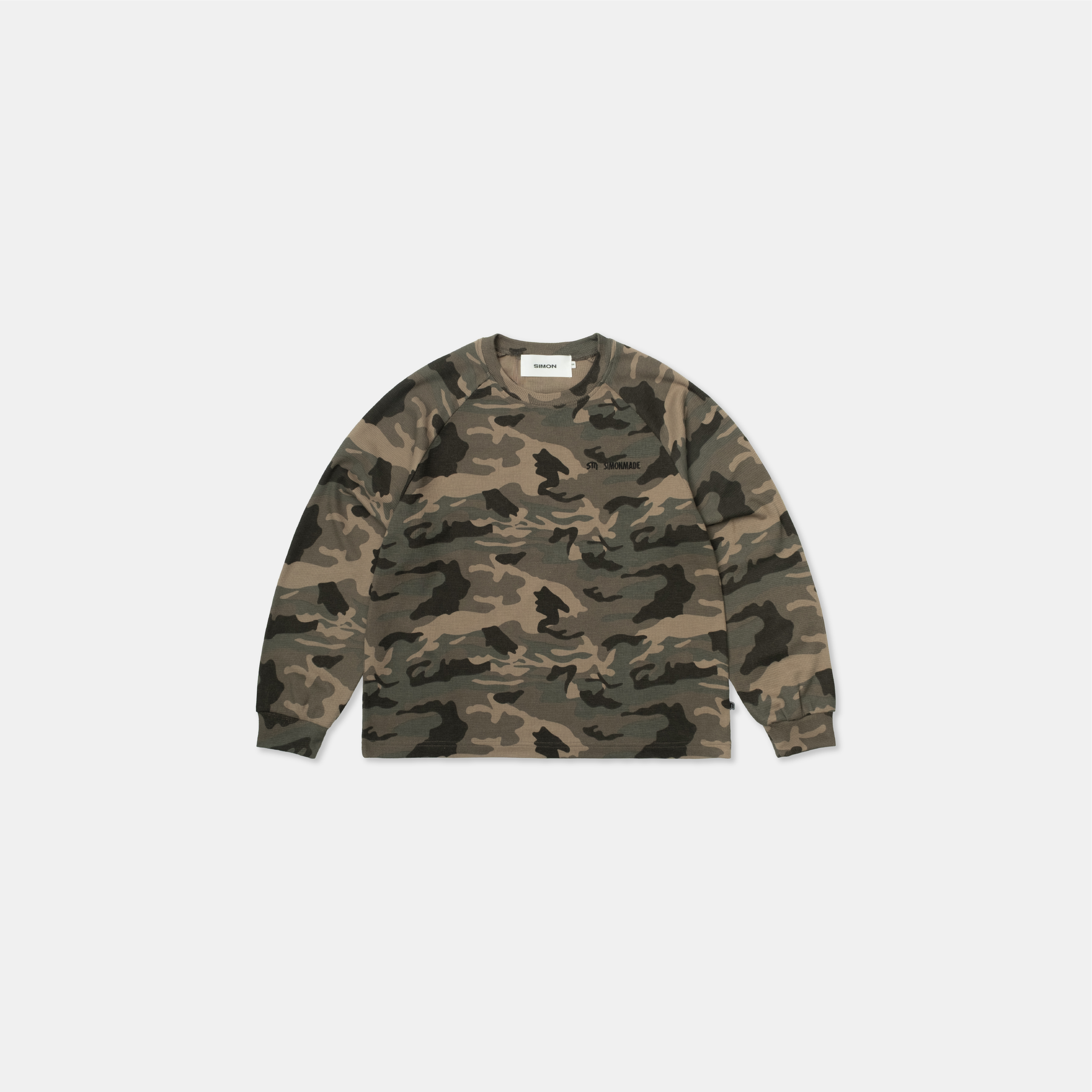 SIMON MADE TL-2513 街頭 反叛 迷彩 華夫格 薄長袖