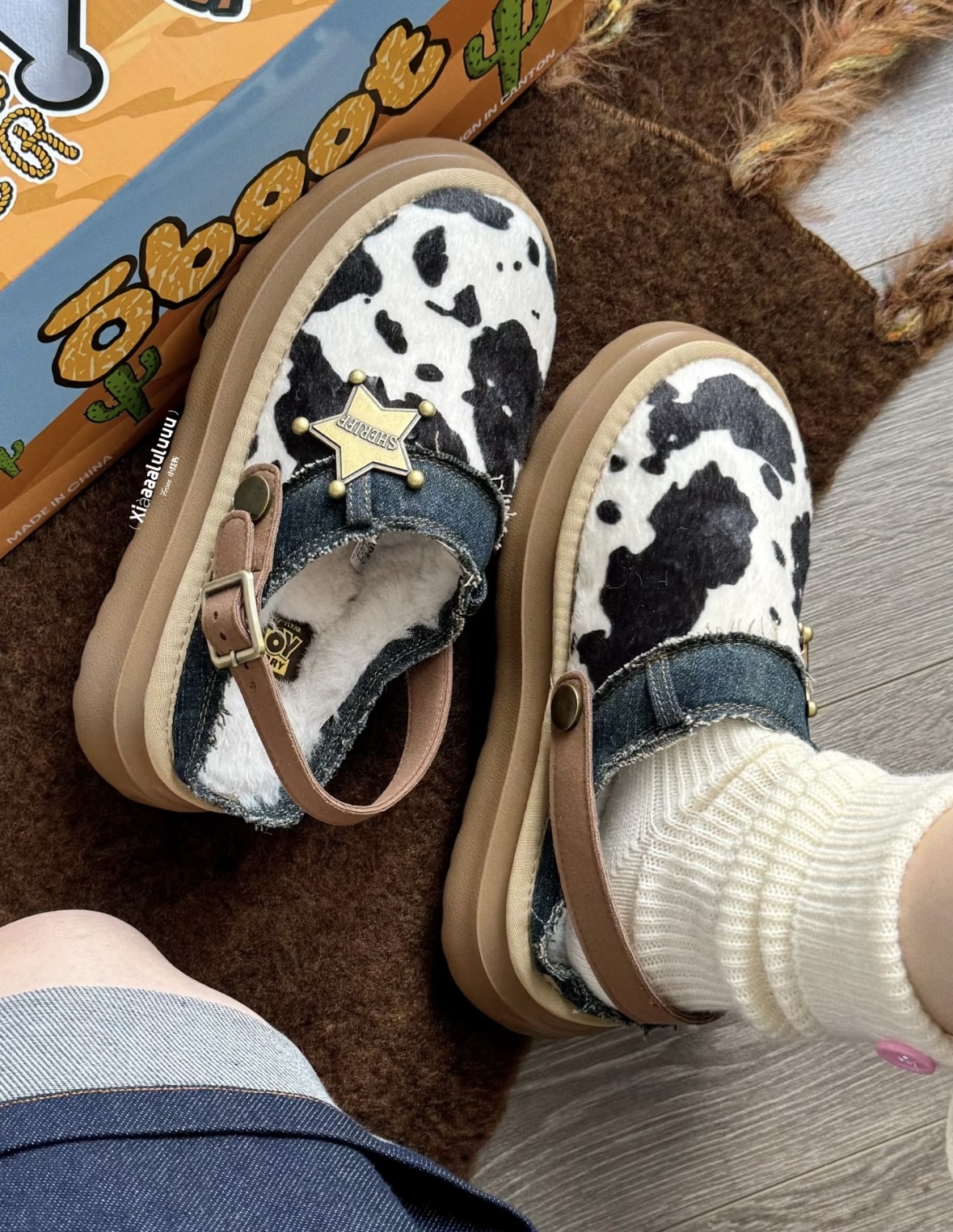 代購-<玩具總動員> Disney x OLD ORDER 胡迪配色 乳牛牛仔 勃肯拖 O2320782