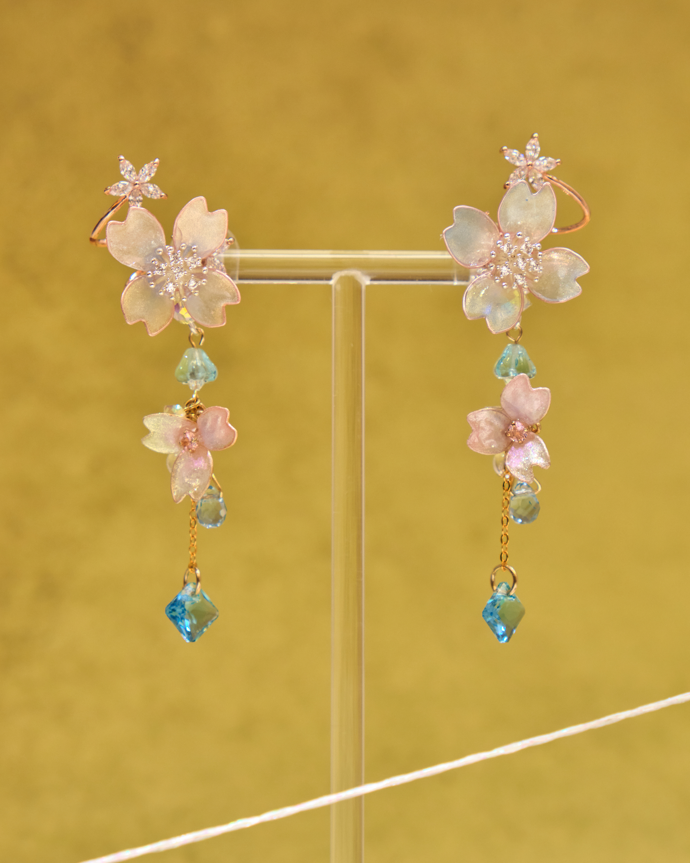 13052 Dyed Poetry Bloom Art Earrings S925