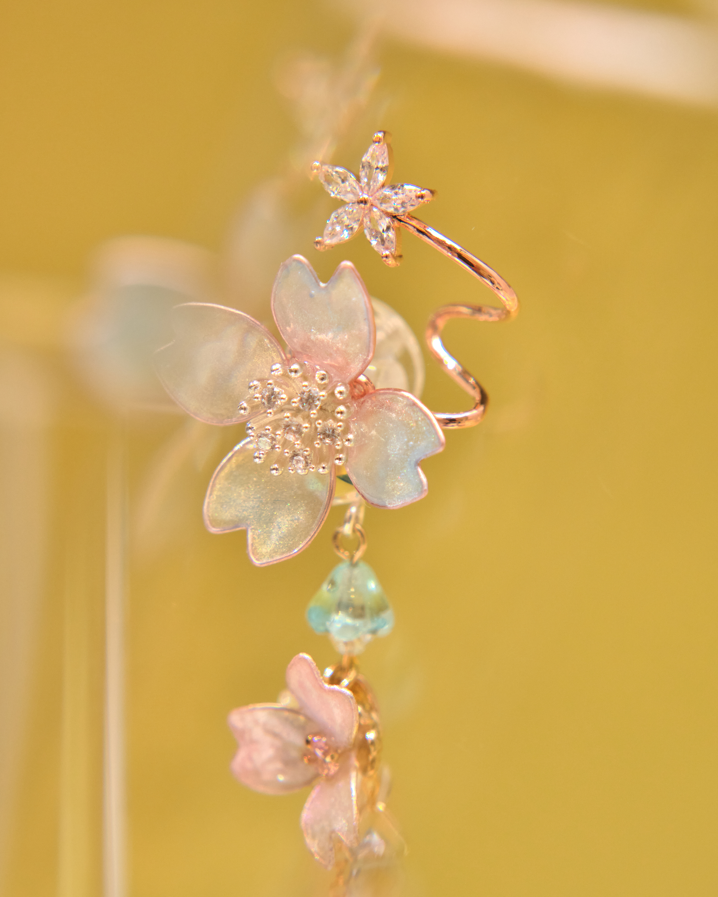 13052 Dyed Poetry Bloom Art Earrings S925
