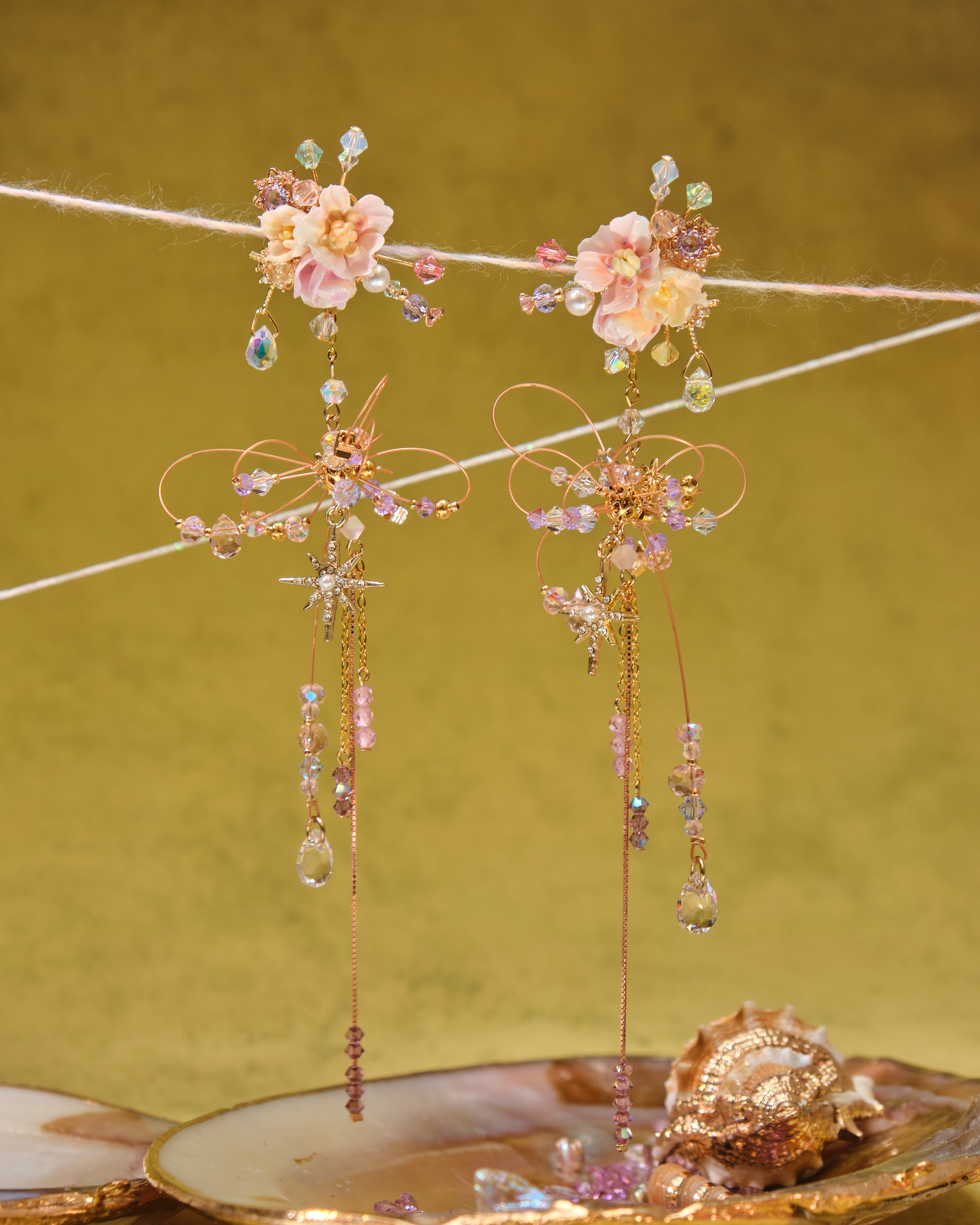 13050 Starry Night Fireworks Crystal Silk Whisper S925 Earrings