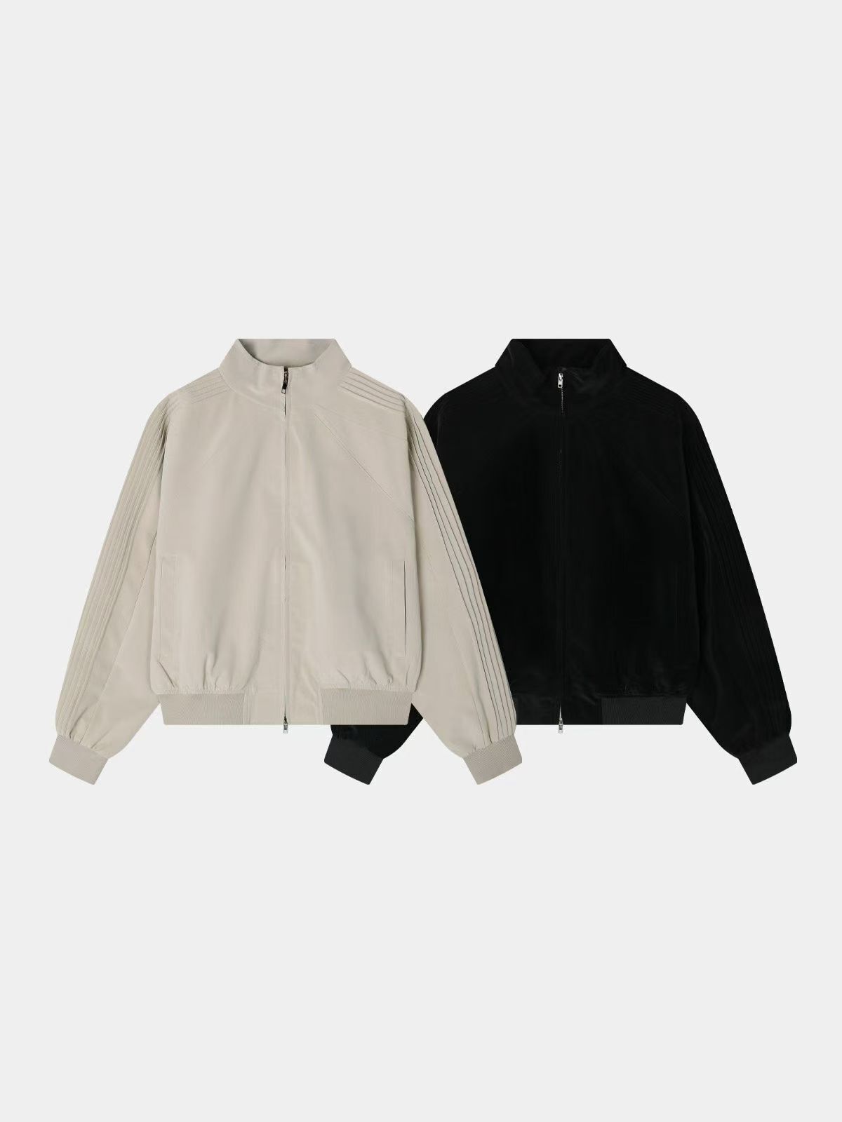 特殊皮料百褶外套