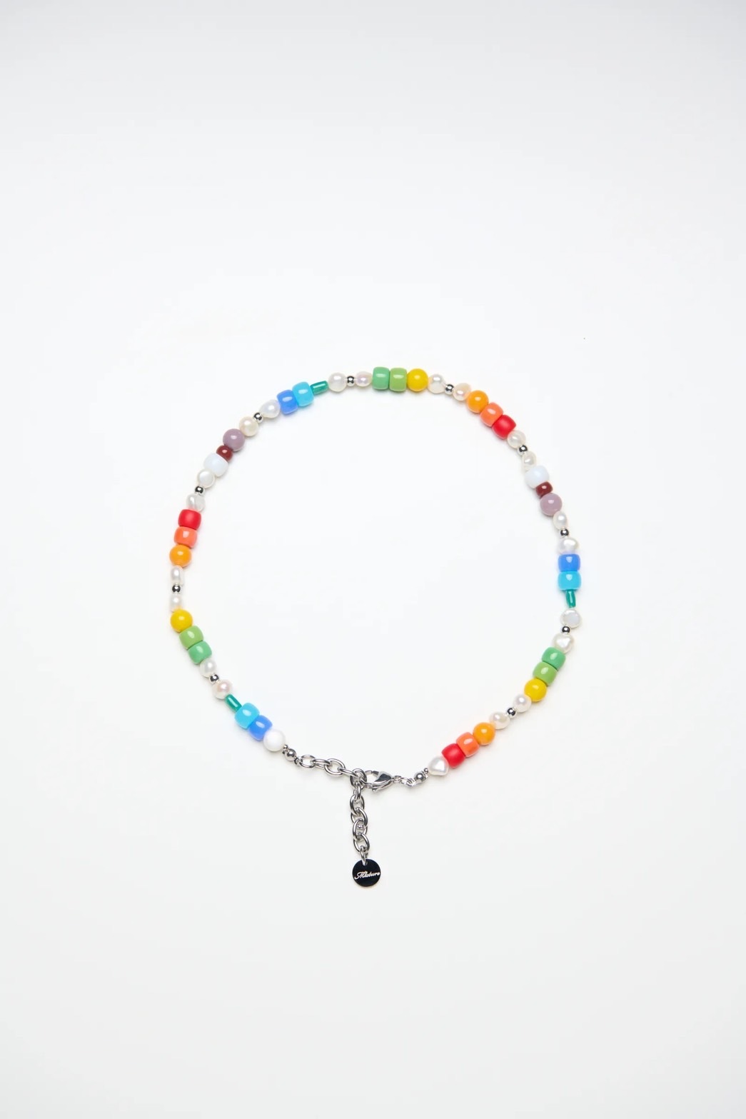 MP046 多彩琉璃珠串接天然淡水珍珠項鍊