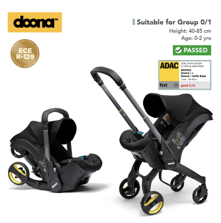 Doona I - 嬰兒車連汽車安全座椅 (黑色)